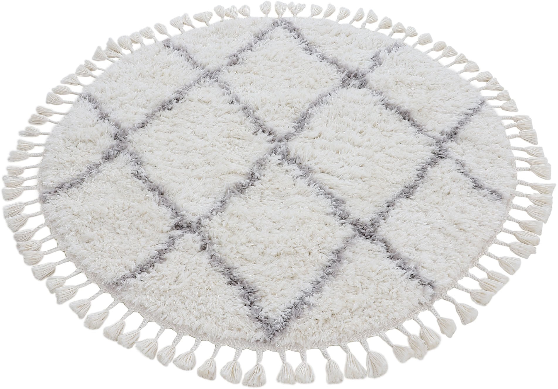 carpetfine Hochflor-Teppich »Eddy«, rund, 30 mm Höhe, Shaggy Langflor mit Fransen, starke Grössenauswahl, Wohnzimmer