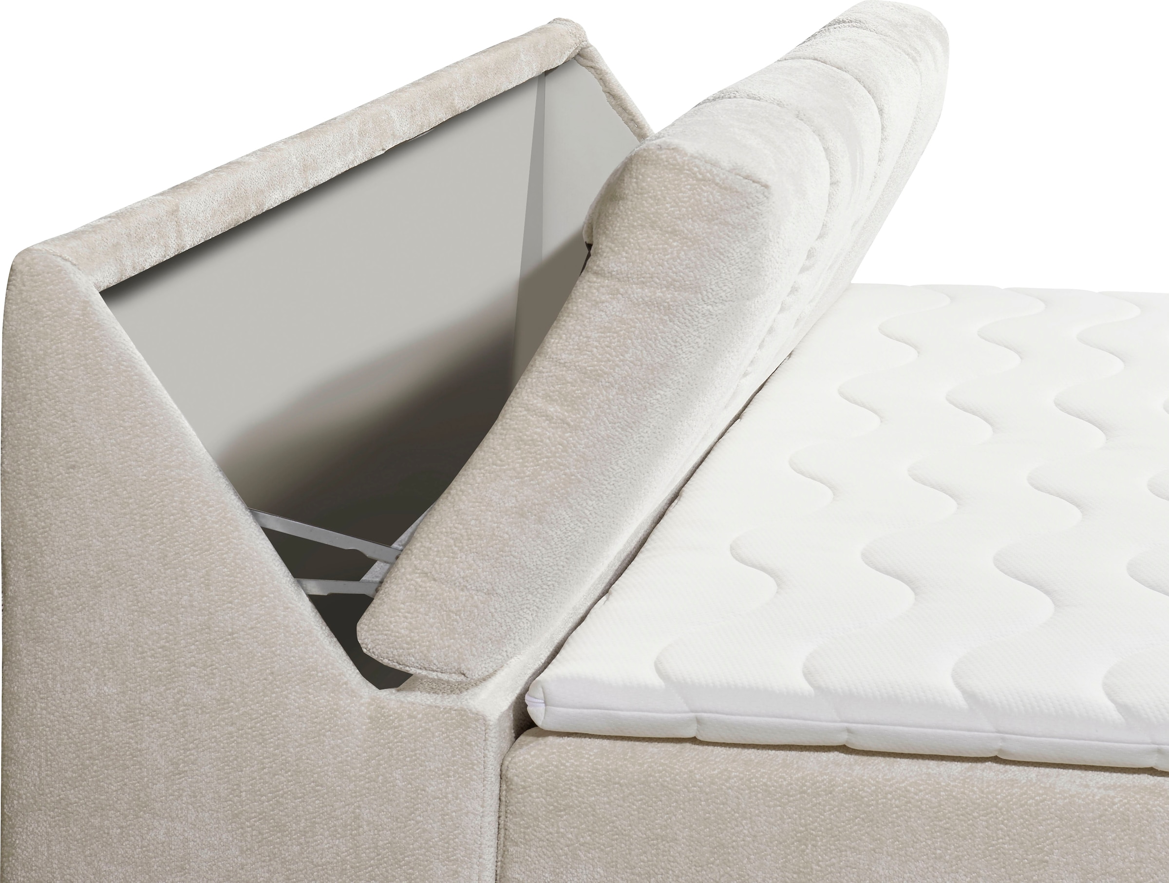 ED EXCITING DESIGN Boxbett »Valencia« inkl. Bettkasten und Stauraum im Kopfteil