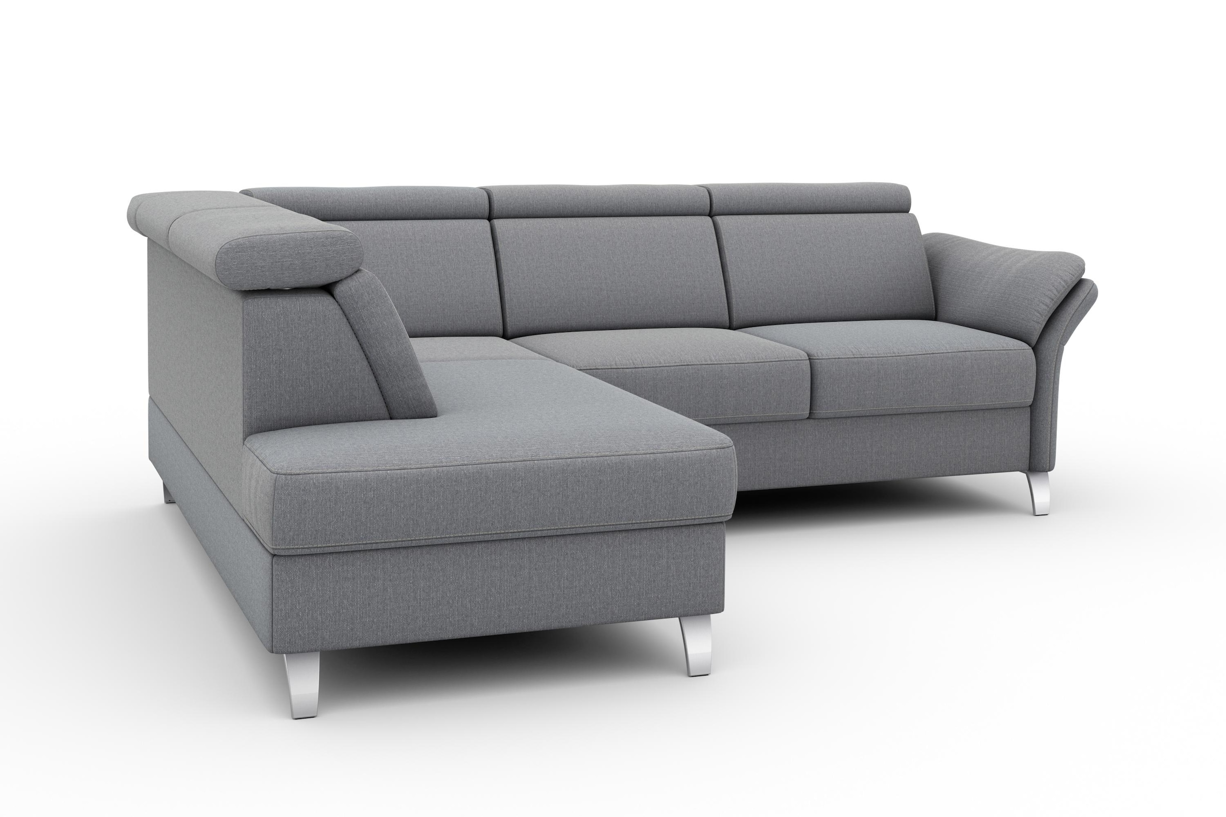 sit&more Ecksofa »Vincenzo L-Form«, inklusive Kopfteilverstellung, wahlweise mit Bettfunktion, Bettkasten