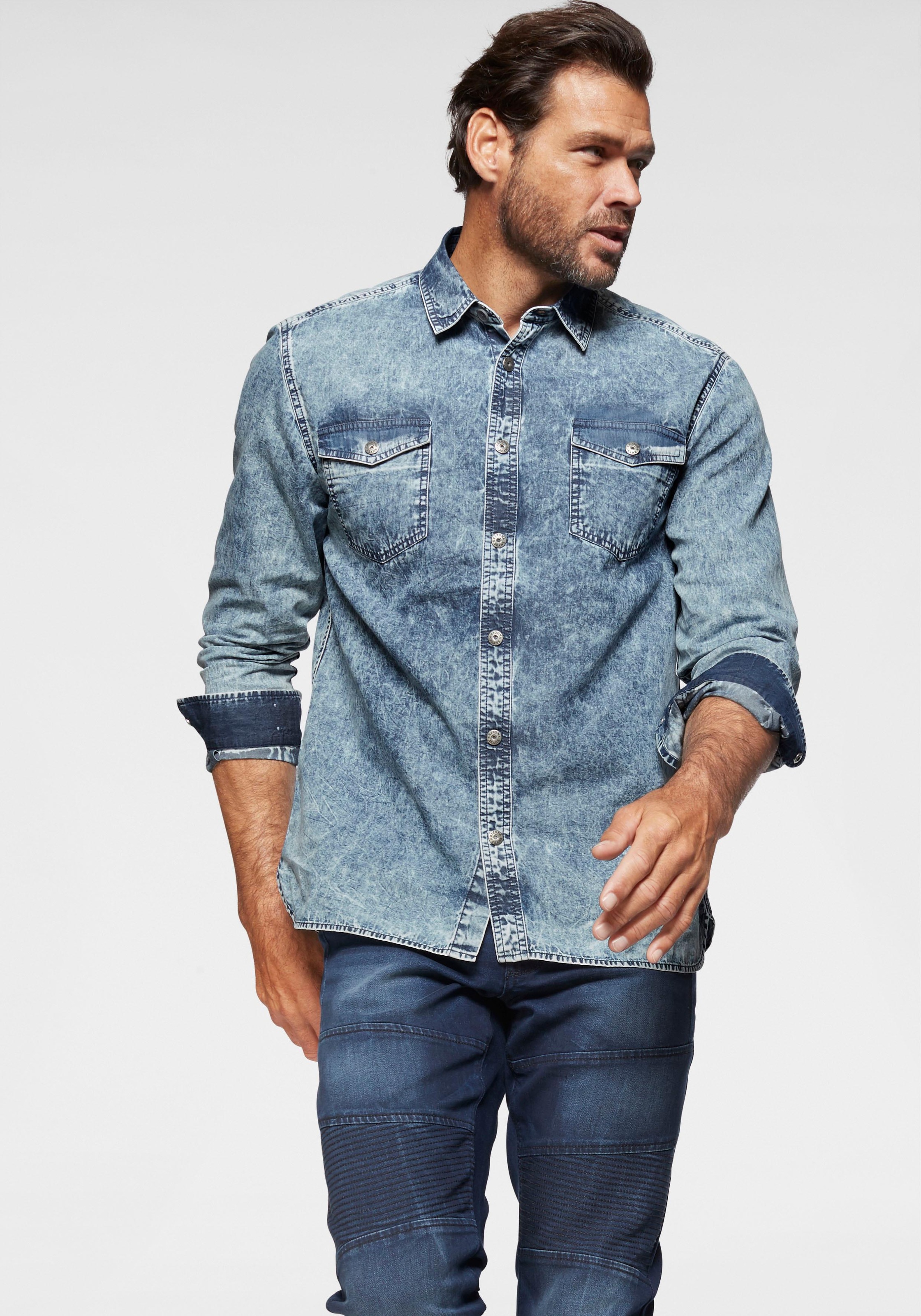 Image of Arizona Jeanshemd, In stark gewaschener Used Look Optik bei Ackermann Versand Schweiz