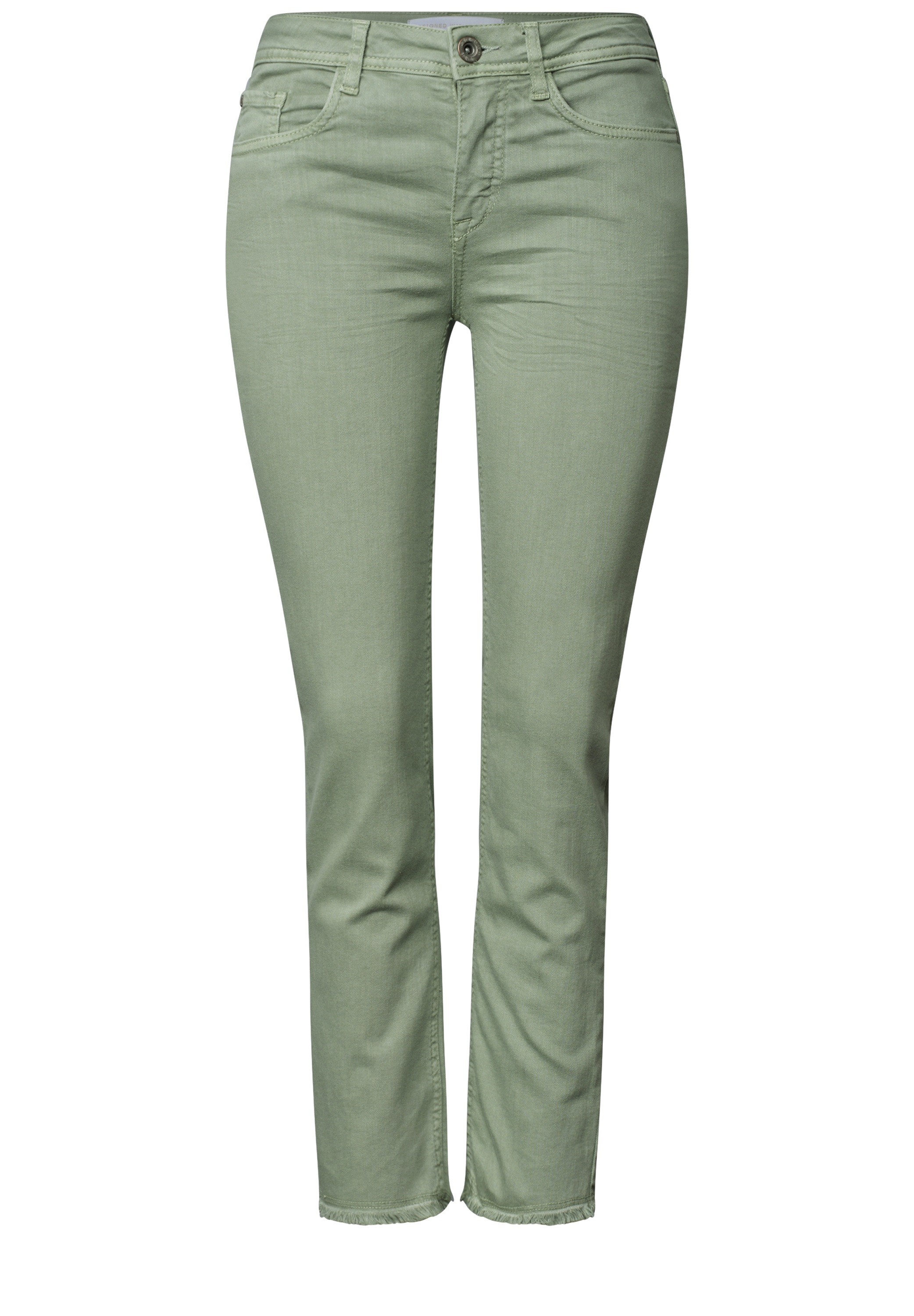 STREET ONE Straight-Jeans mit offenem Saum
