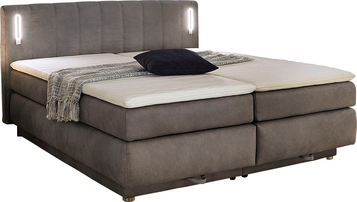 Jockenhöfer Gruppe Lit boxspring »Kati erhältlich in der Grösse 180x200cm« avec surmatelas, coffre de lit et tête de lit réglable en hauteur (96 cm - 108 cm)