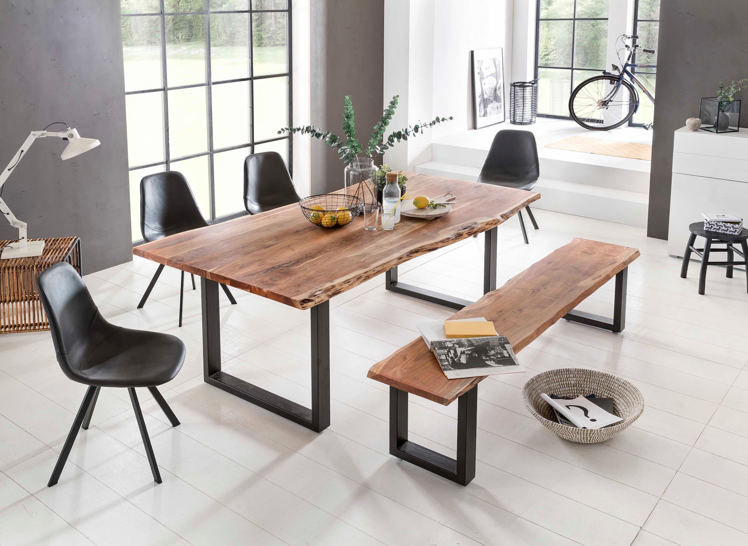 Home affaire Esstisch "Manhattan" mit echter Baumkante