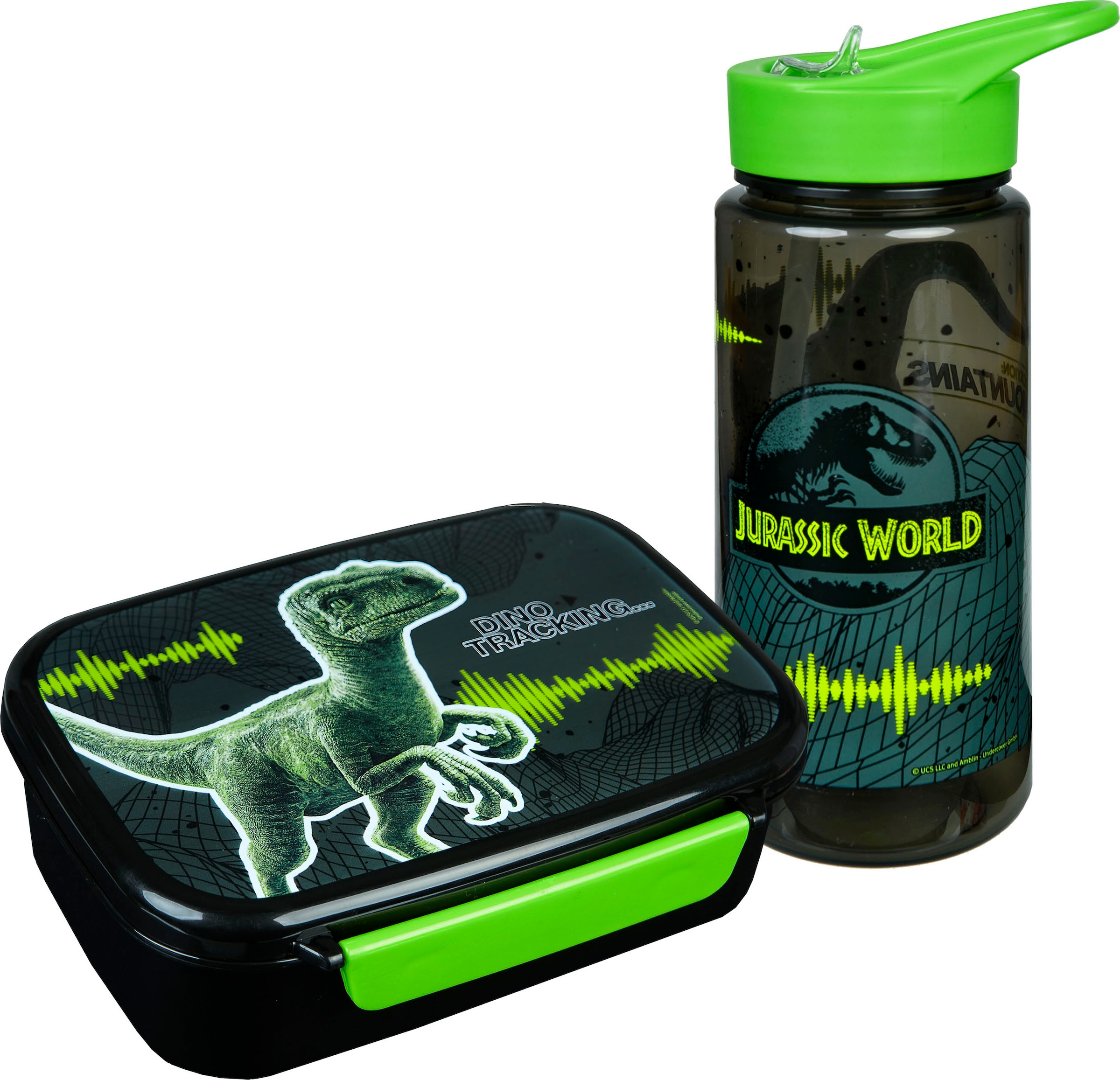 Lunchbox »Brotzeitdose & Trinkflasche, Jurassic World«, (Set, 2 tlg.), mit Trinkflasche
