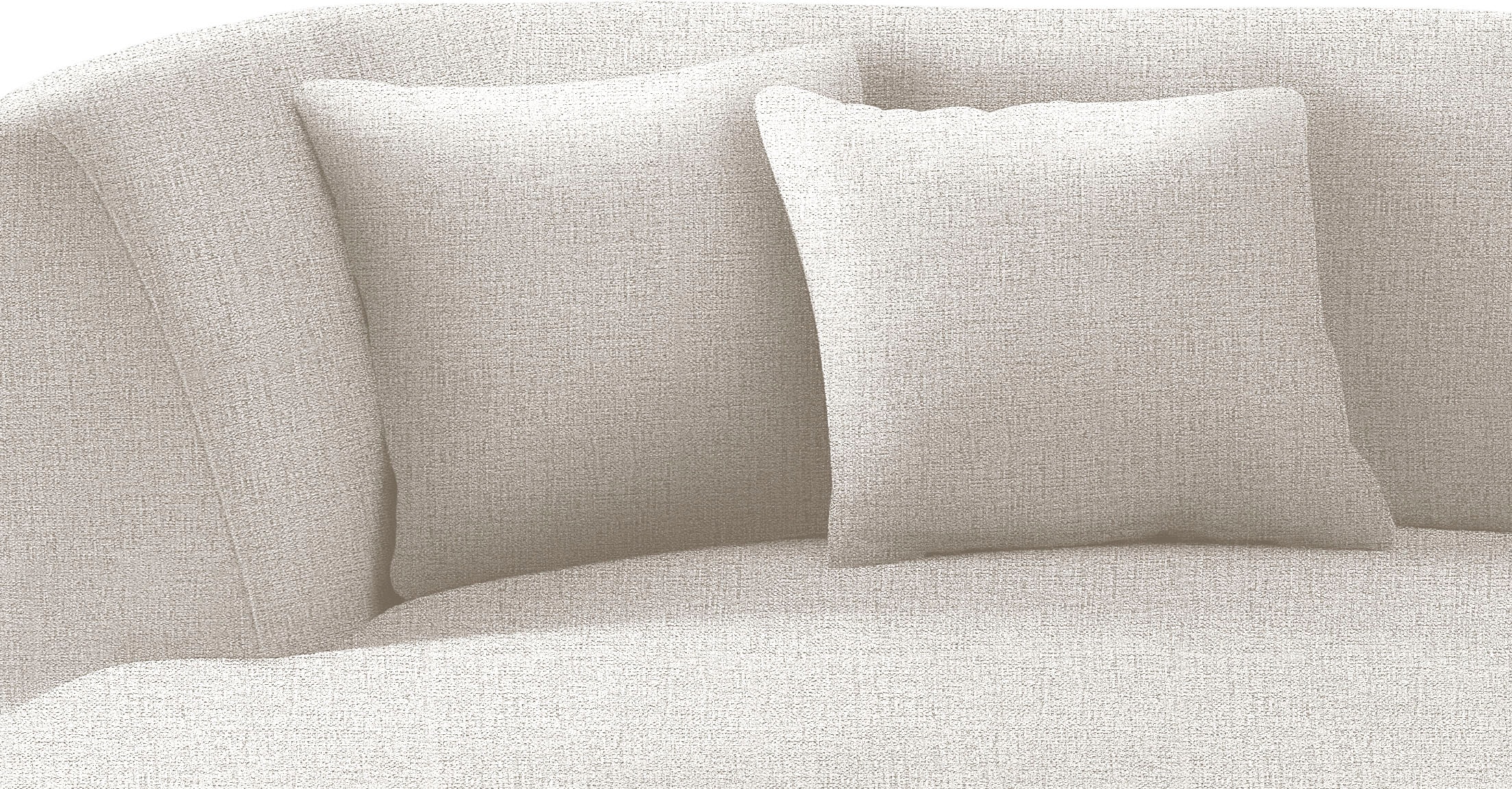 INOSIGN Ecksofa »Colori Polstermöbel mit zeitlos eleganter Rückenführung. L-Form«, Holzfussfarbe wählbar, inkl. 4x Zierkissen