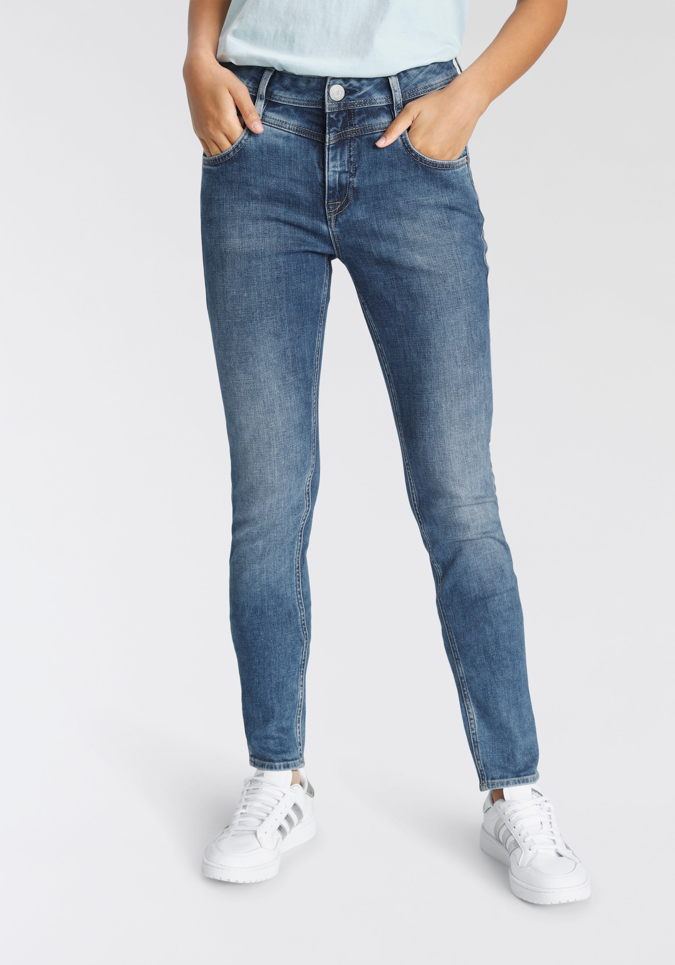 ♕ Herrlicher Slim-fit-Jeans POWERSTRETCH«, SLIM Normal auf »PEPPY Waist versandkostenfrei