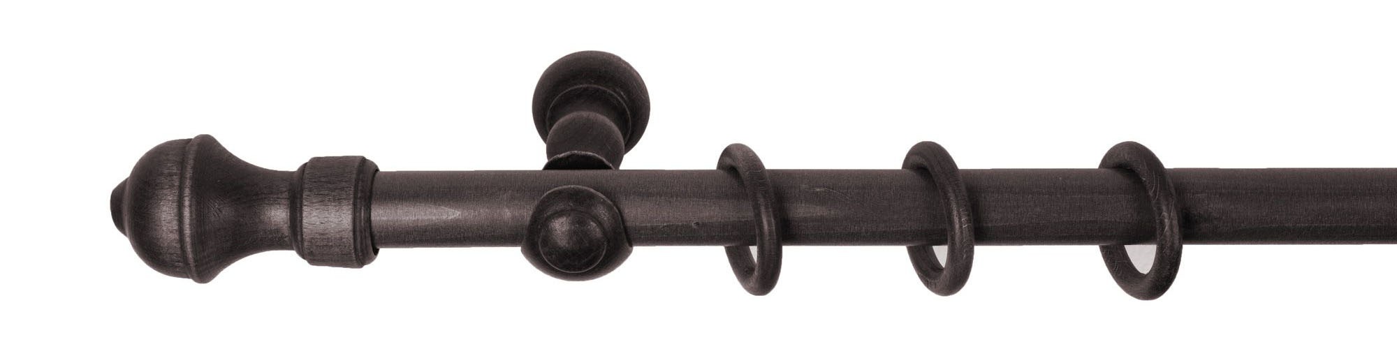 SN DECO GROUP Gardinenstange »Ares« 1 läufig-läufig Fixmass 28 mm, Holz, verschiedene Längen und Farben, Komplettset