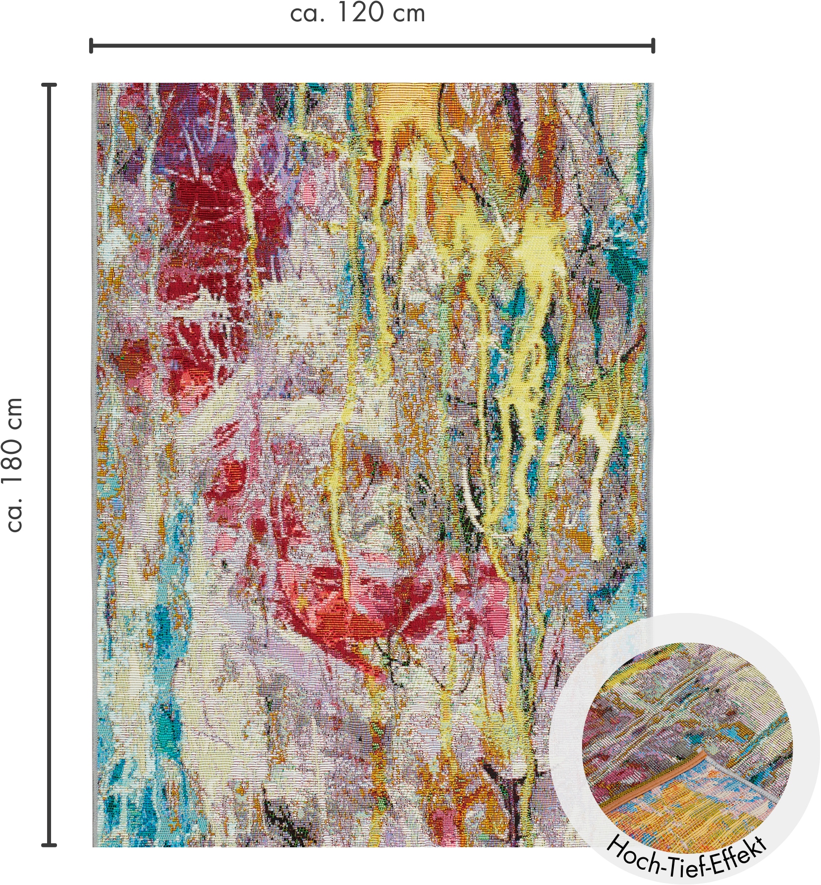 Andiamo Teppich »Platana« rechteckig 3 mm Höhe modernes Design, In- und Outdoor geeignet, Balkon, Terrasse