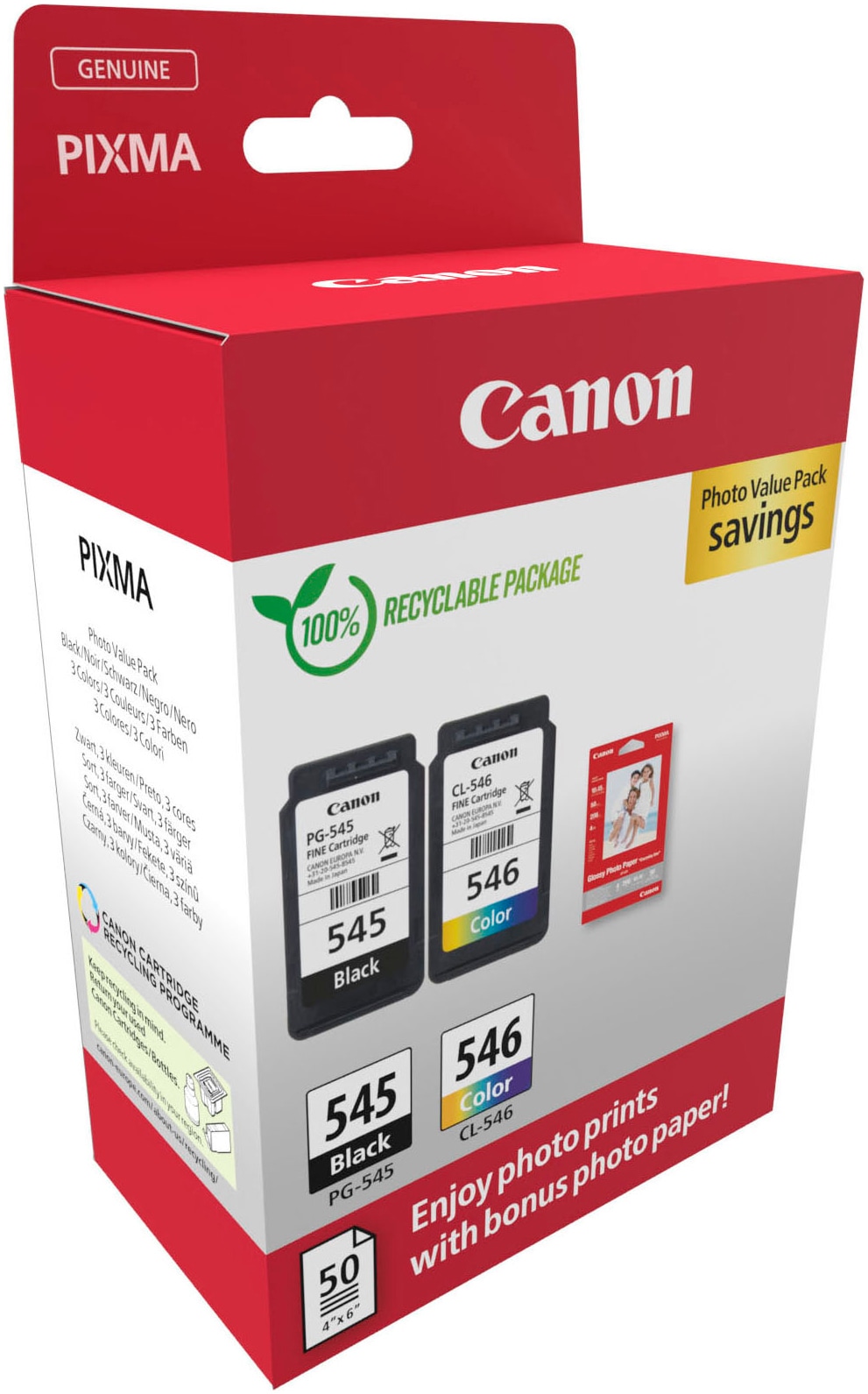 Image of Canon Tintenpatrone "PG-545/CL-546 Photo Value Pack"