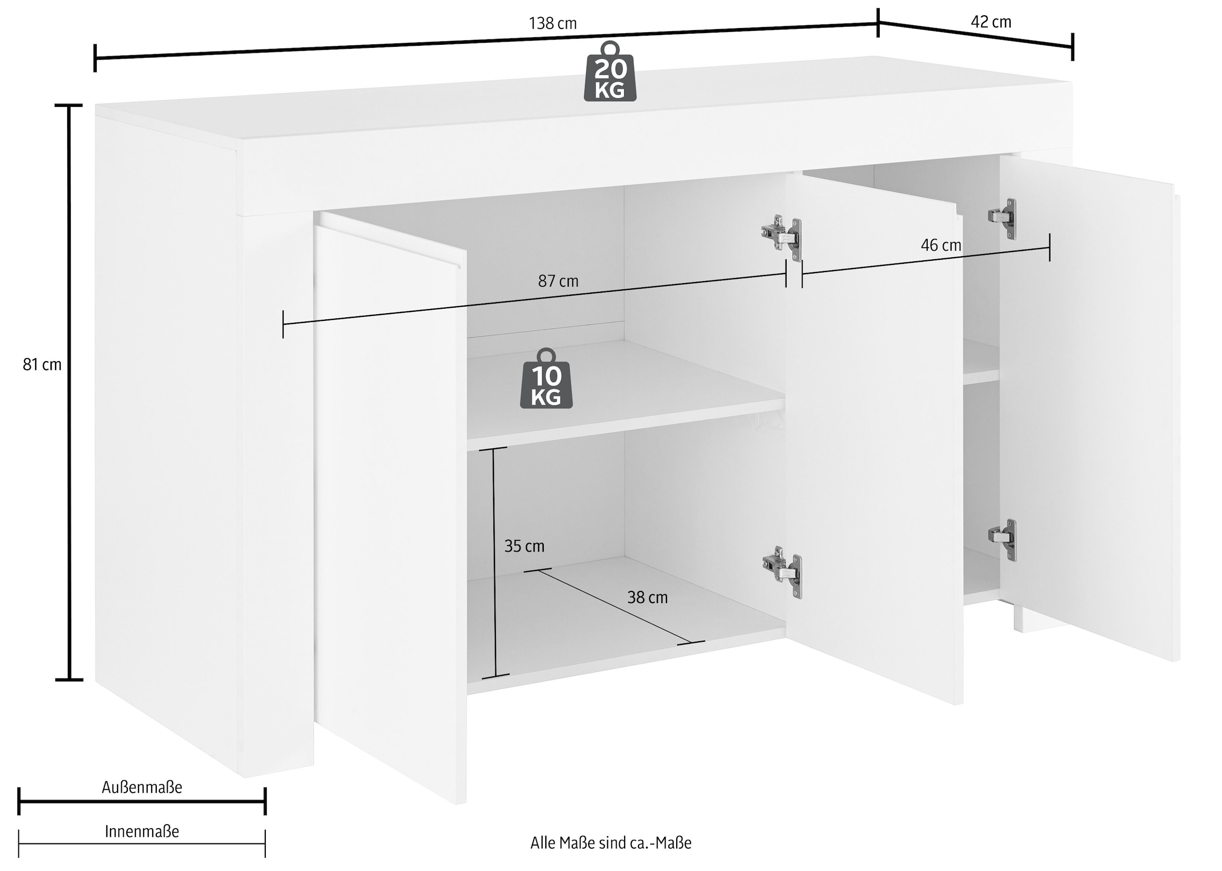 Home affaire Sideboard »Firenze« Breite 138 cm