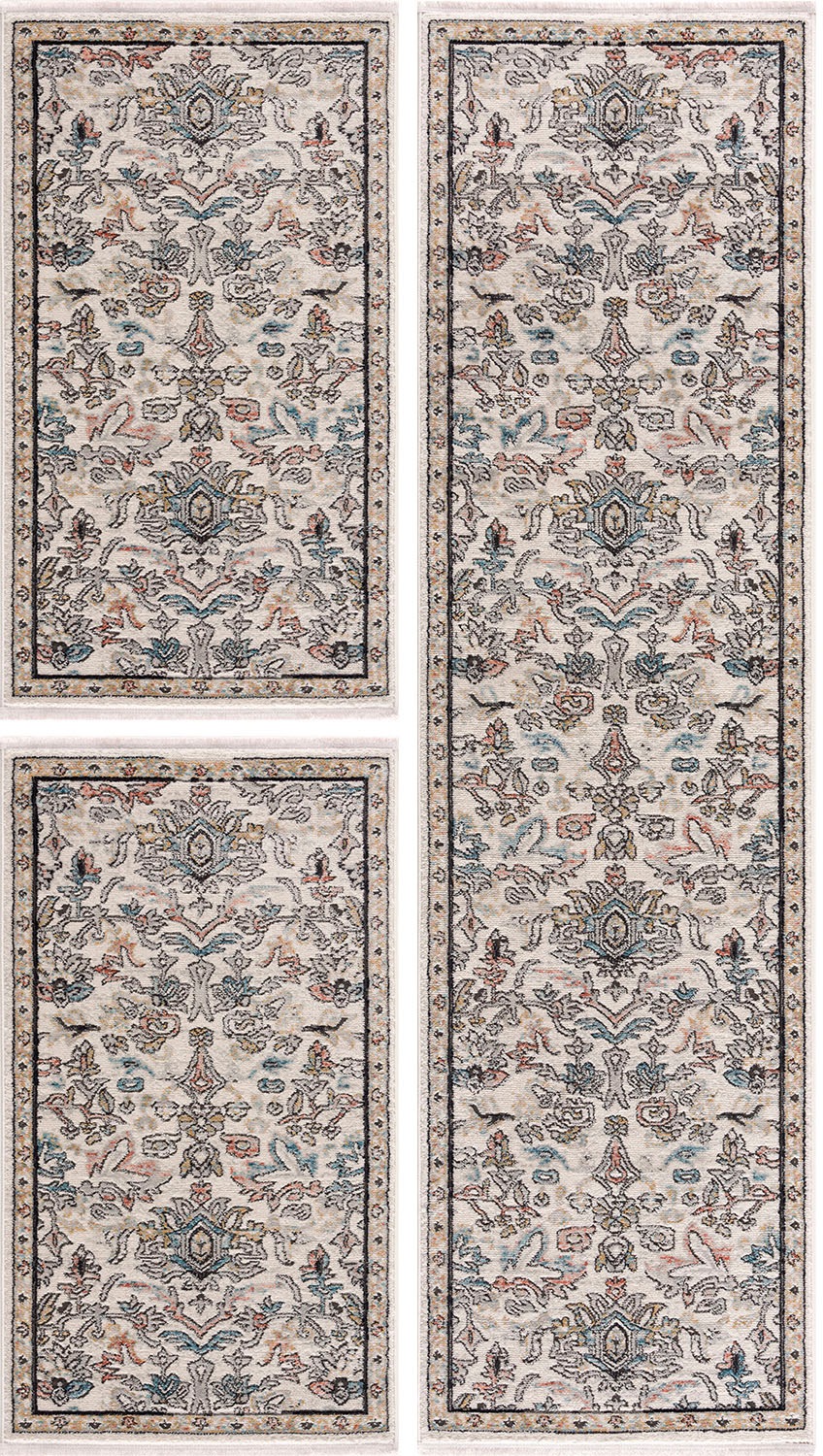 Image of Carpet City Bettumrandung »Novel 8606«, (3 tlg.), Vintage Bettvorleger, Fransen, Used-Look, Multicolor, Läuferset für Schlafzimmer bei Ackermann Versand Schweiz