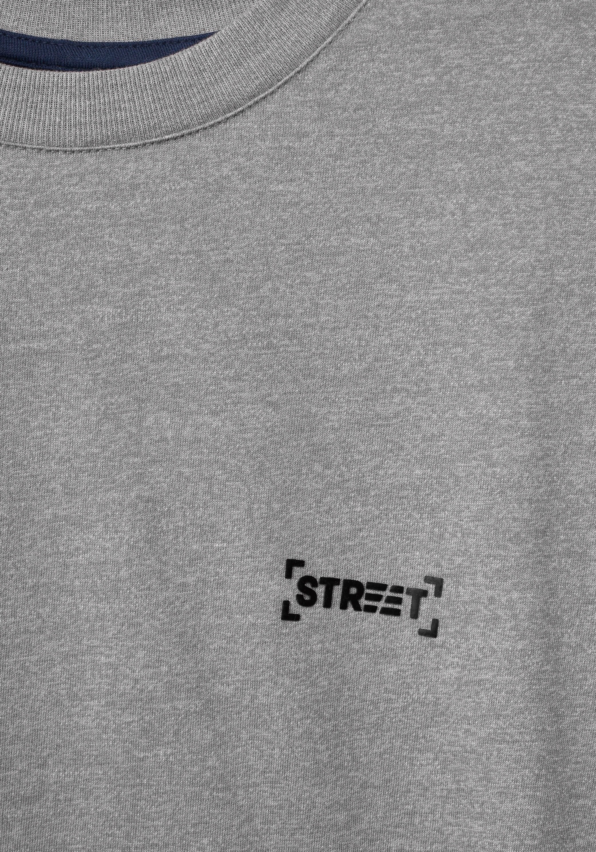 STREET ONE MEN T-Shirt, mit Markenlabel auf der Brust