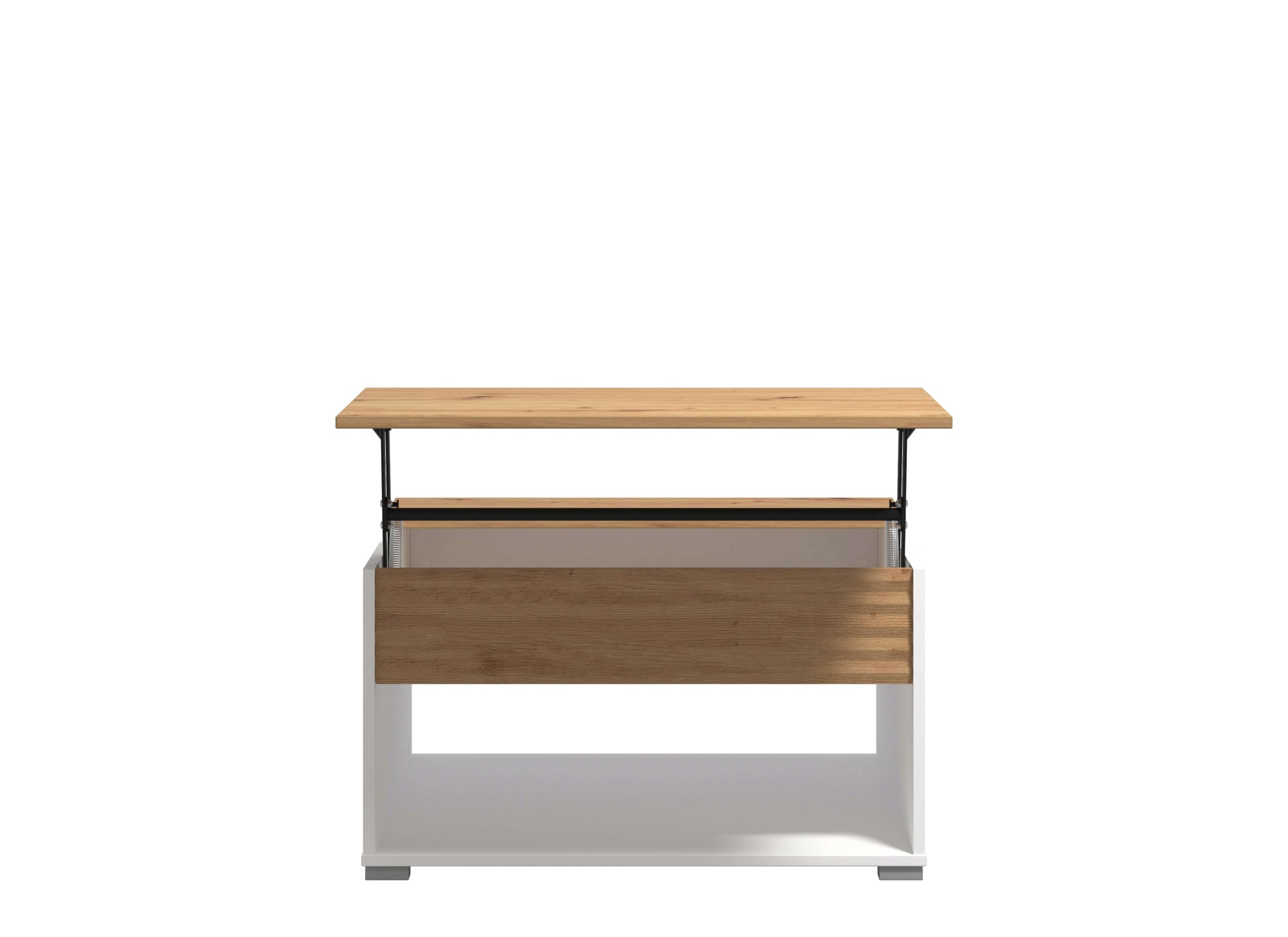 Home affaire Couchtisch »Taranto Kaffeetisch, 80 cm, quadratische Form, modern design«, höhenverstellbar Tischplatte, geschlossenes Fach, schwarz oder weiss