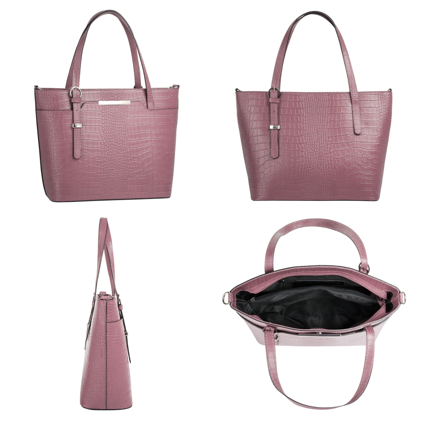 Cluty Henkeltasche, echt Leder, Made in Italy