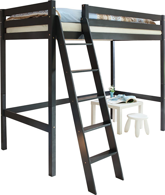 Hochbett, mit Rollrost in 2 Breiten, Kiefer