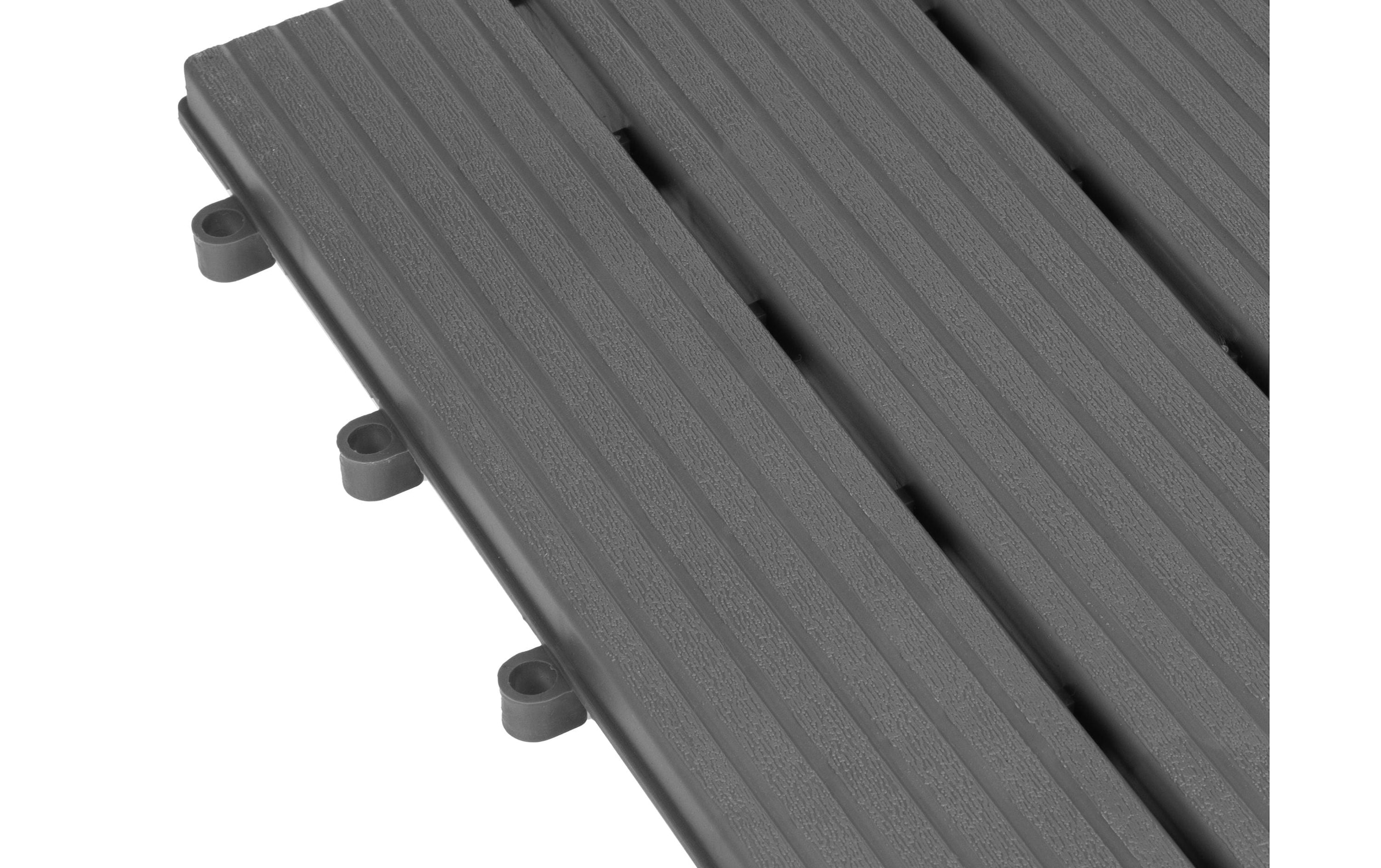 Cocon Terrassenplatte »30 x 30 cm, 6 Stück« Set aus 6 Kunststoff-Fliesen in Lamellenoptik