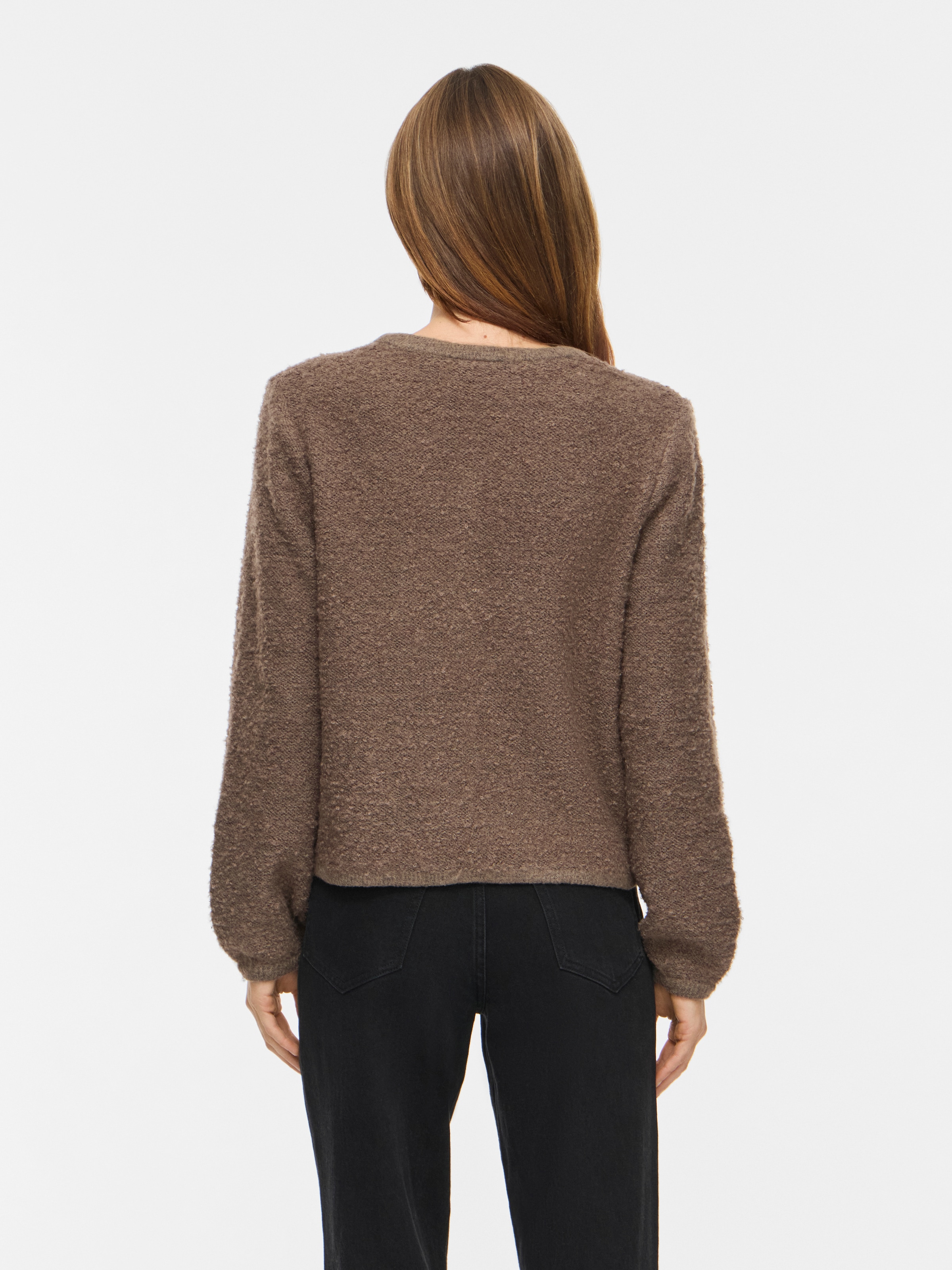 Vila Strickjacke »VIPIGGA O-NECK L/S KNIT JACKET NOOS« Materialmix