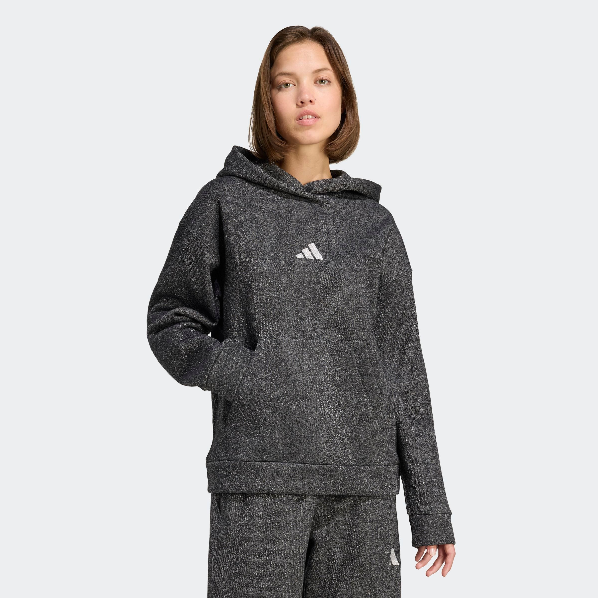 Image of adidas Sportswear Kapuzensweatshirt "ALL SZN HOLIDAY GLITTER FLEECE LOOSE HOODIE"