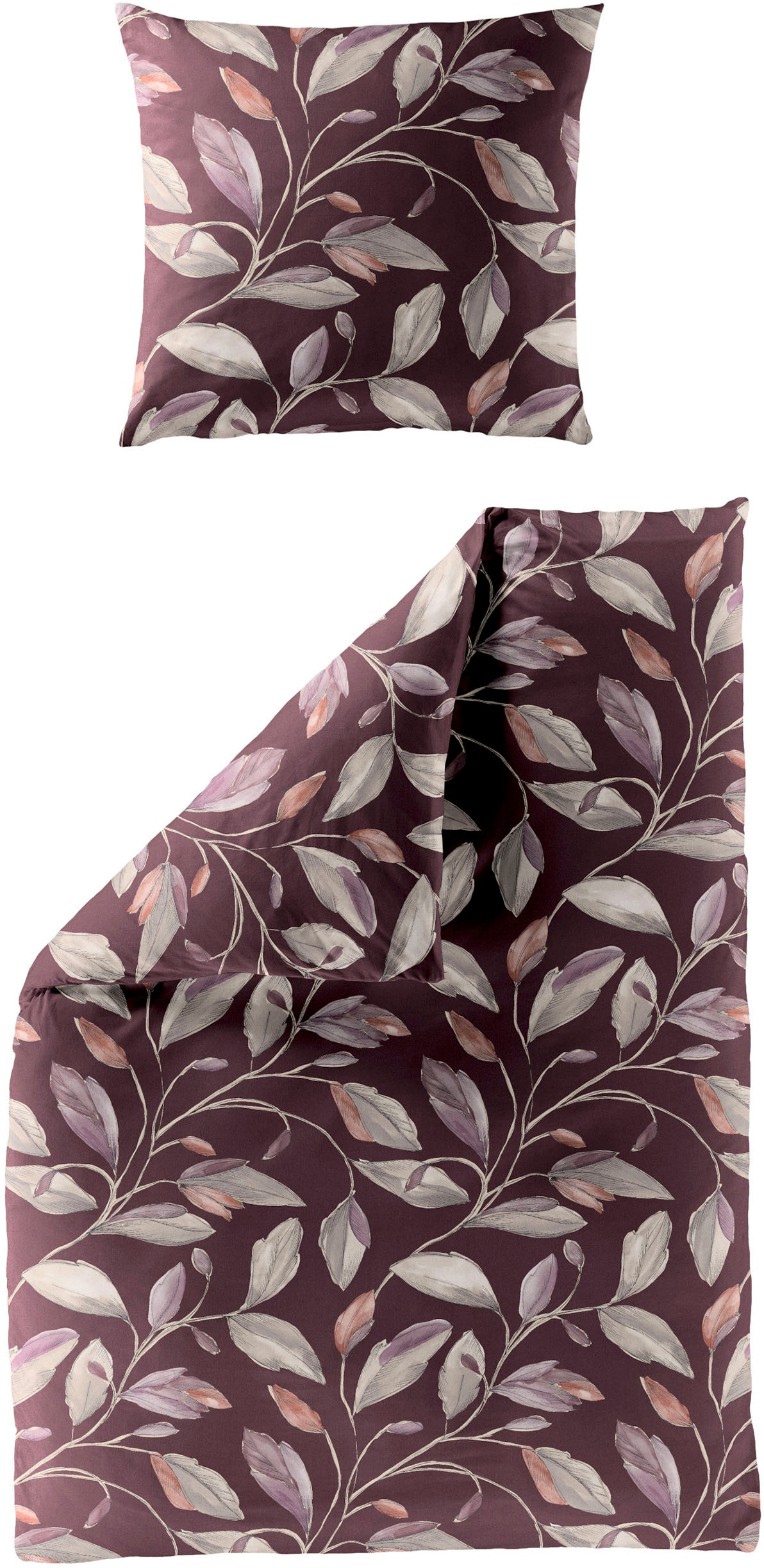 Image of BIERBAUM Bettwäsche "4009" 2 Stk. Mako-Satin, 100 % Baumwolle, pflegeleicht, floral