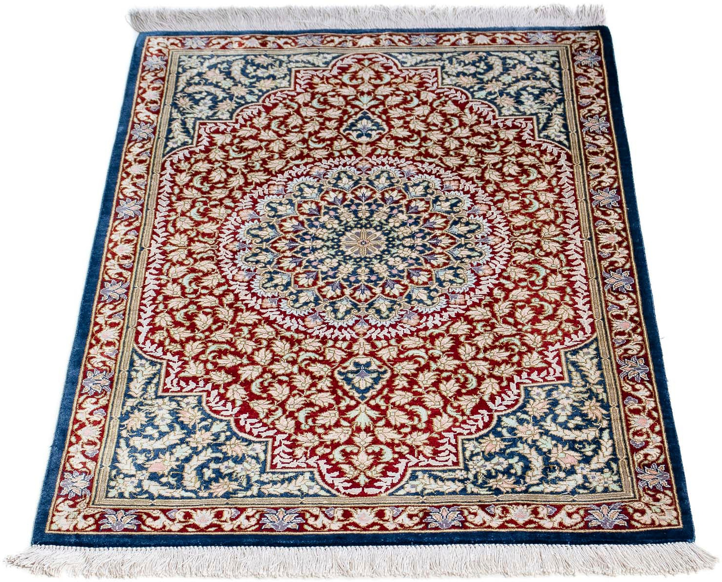 Image of morgenland Orientteppich »Perser - Ghom - 83 x 53 cm - dunkelblau«, rechteckig, 10 mm Höhe, Wohnzimmer, Handgeknüpft, Einzelstück mit Zertifikat bei Ackermann Versand Schweiz