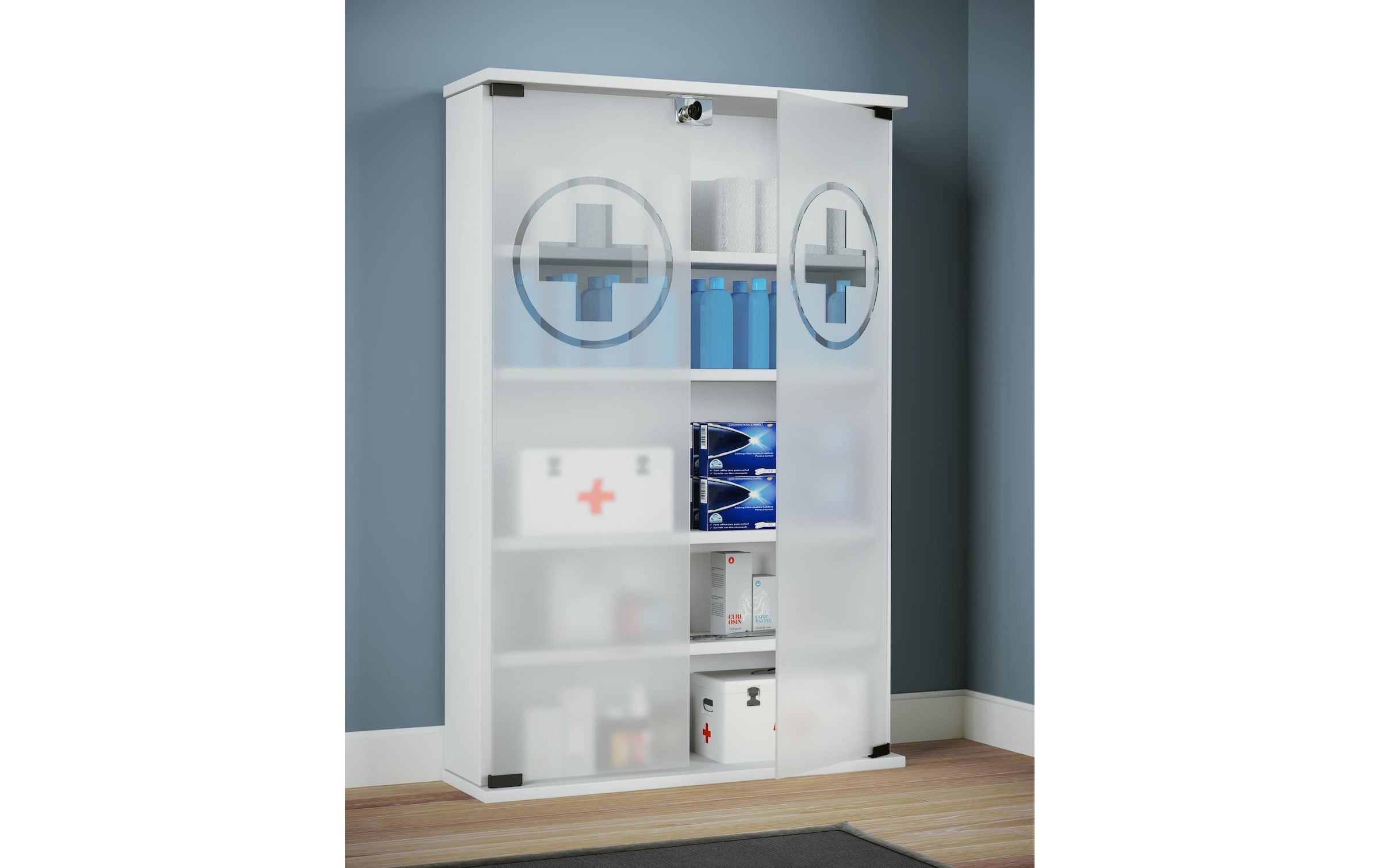 VCM Medizinschrank »Erste Hilfe Schrank Honula 91 x 60 x 17 cm«