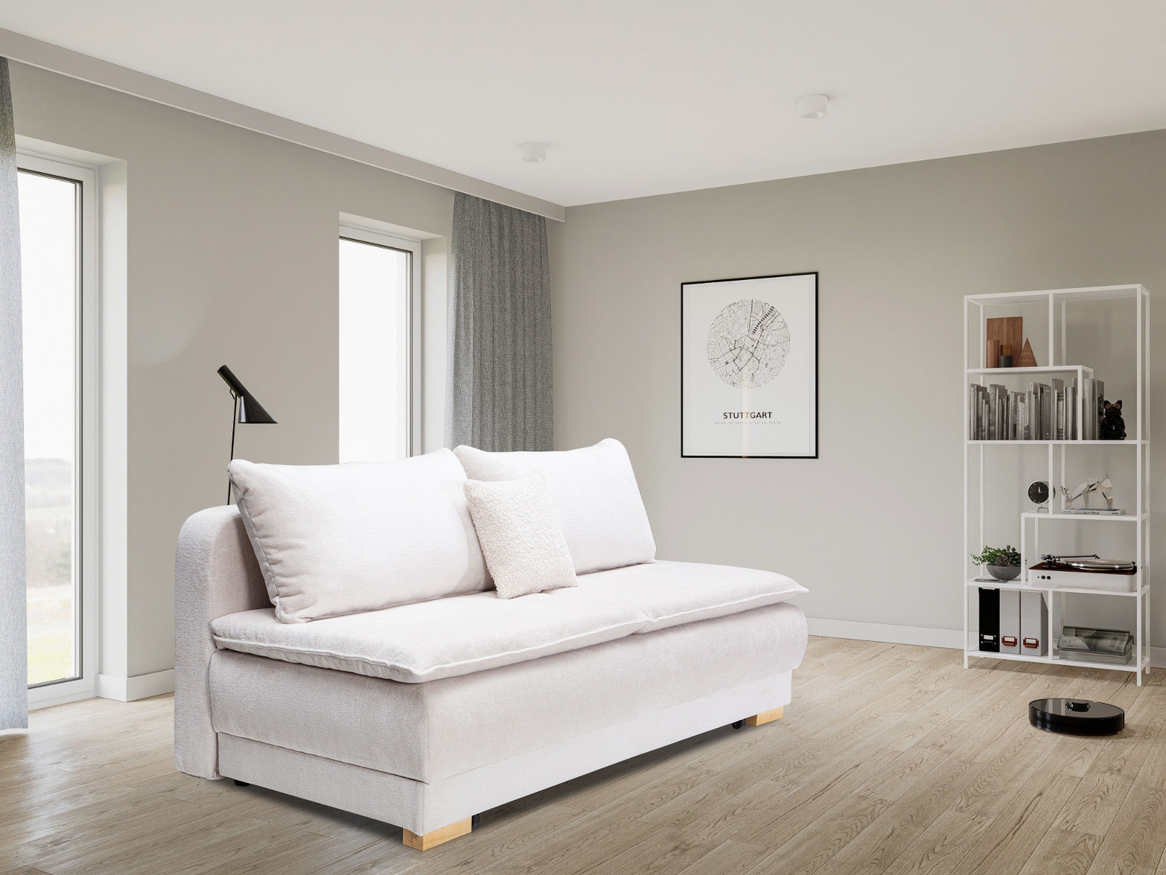 Image of Home affaire Schlafsofa "Bea, B: 218 cm, Liegel. 158x198 cm" Schlaffunktion, Bettkasten & 1 Zierkissen, Dauerschlafsofa Boxspring