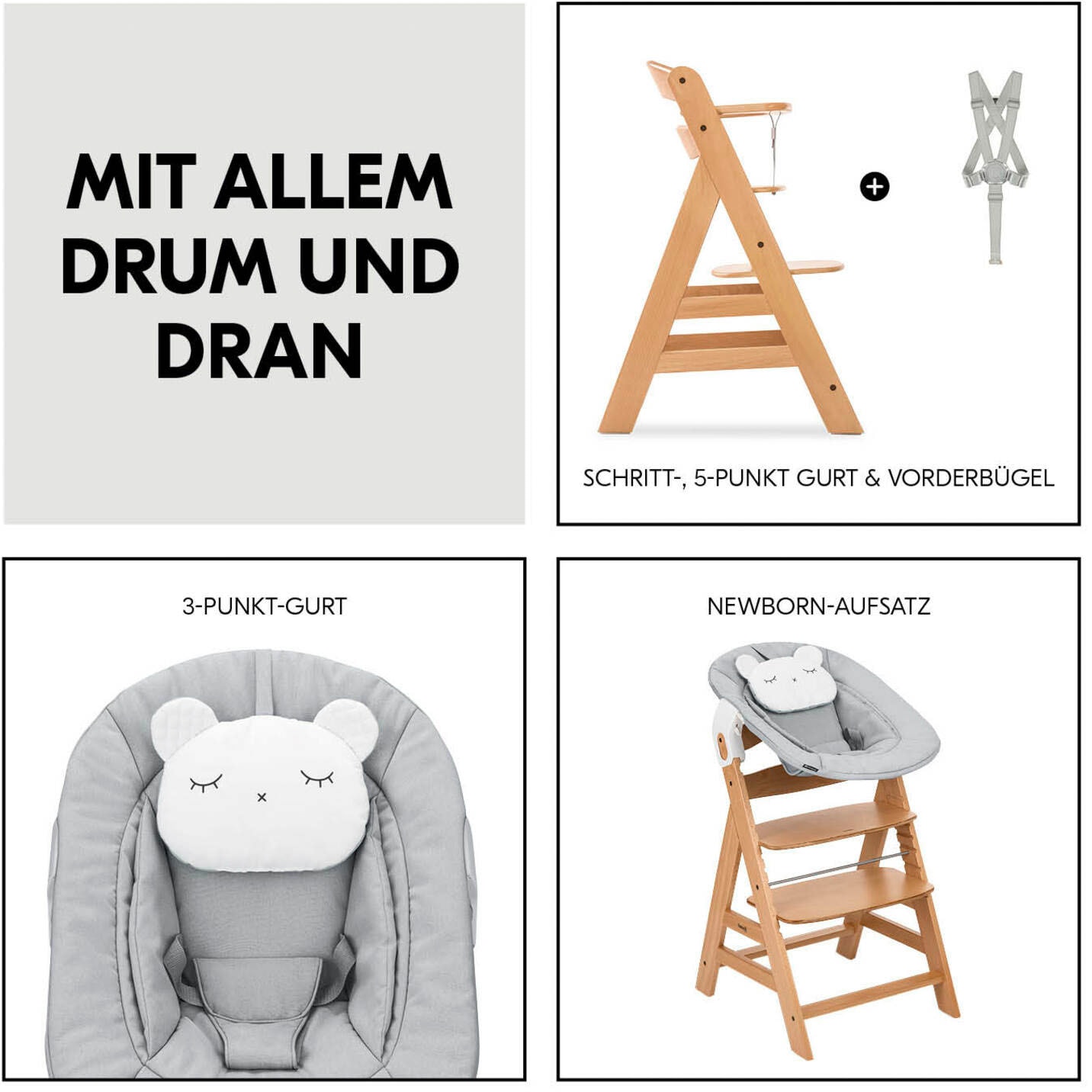 Hauck Hochstuhl »Alpha Newborn Pre, Nature Grey« ()