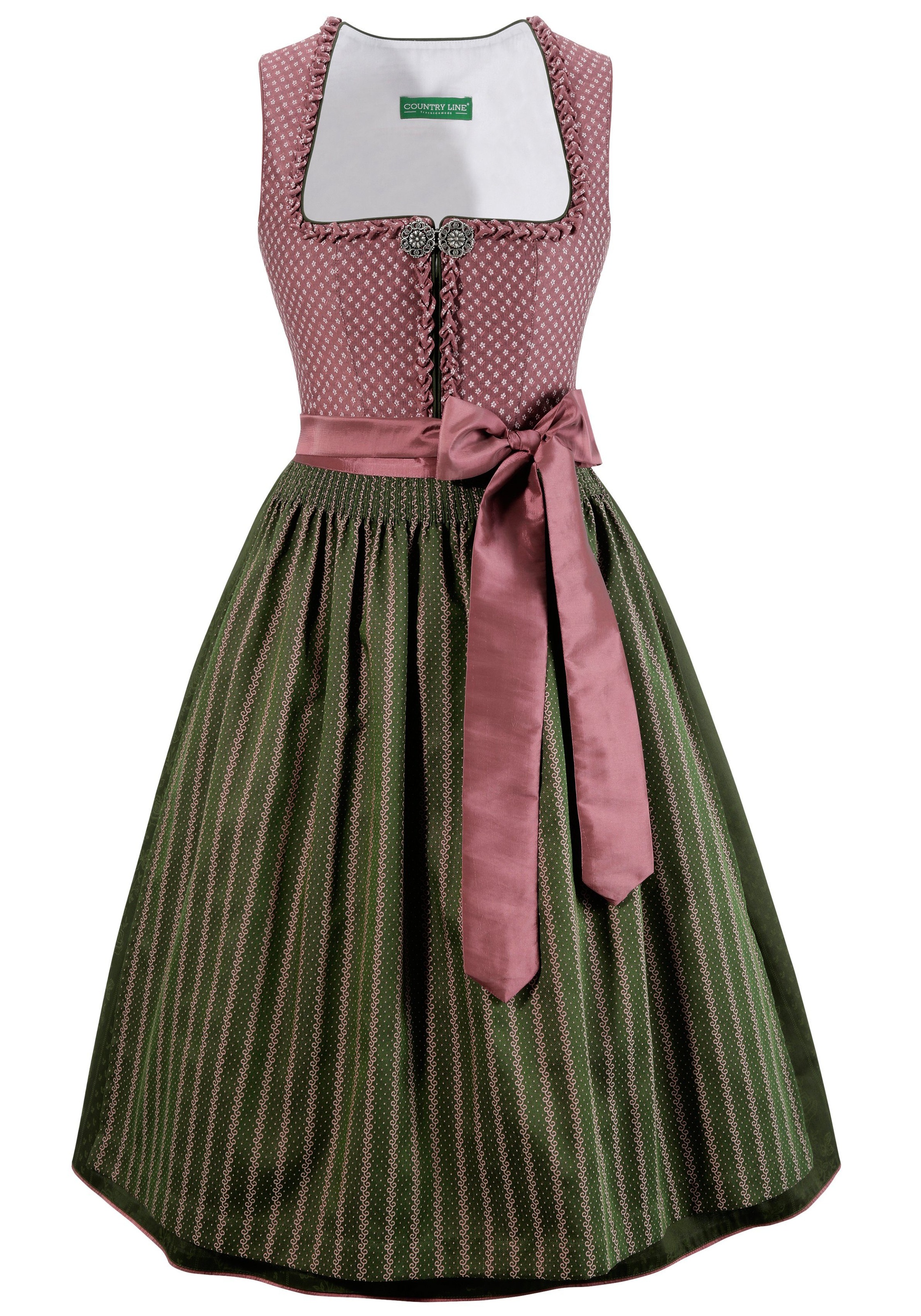 Dirndl midi mit dekorativer Brosche vorne