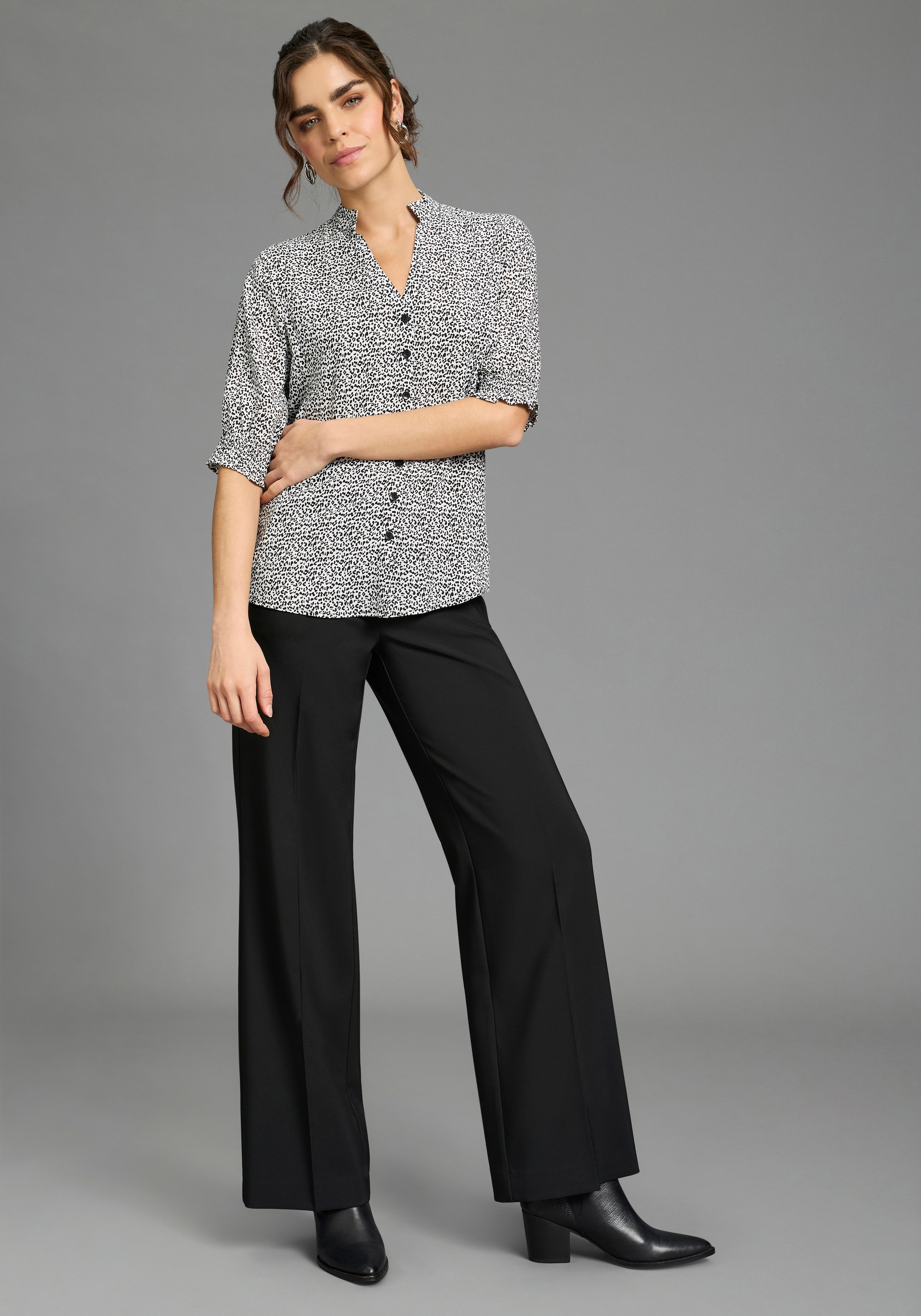 Laura Scott Druckbluse bedruckte Bluse, femininer Stil, leichtes Webmaterial, aus Viskose