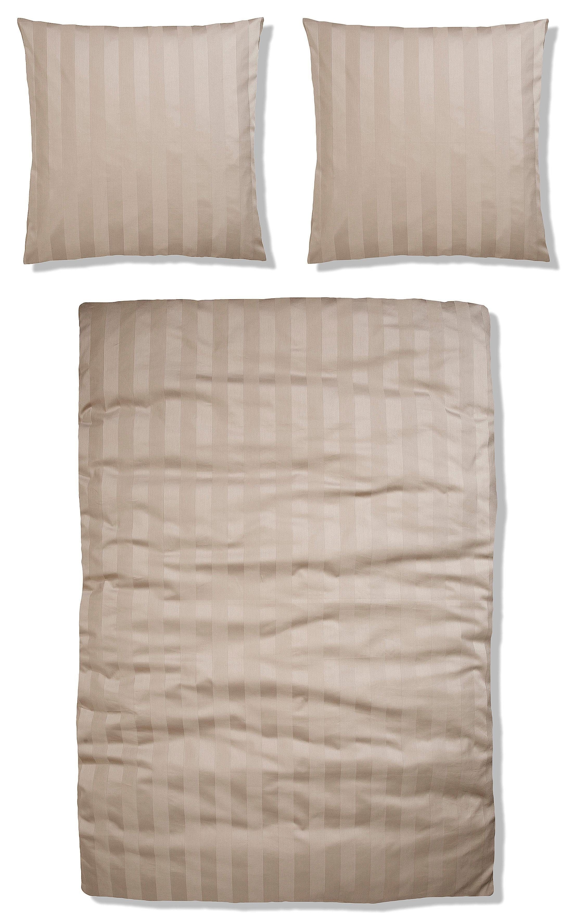 Leonique Bettwäsche »Malia«, (2 tlg.), kühlende Bettwäsche, Premium Satin Qualität, Flächengewicht 120 g/m², 100% Baumwolle, STANDARD 100 by OEKO-TEX® zertifiziert, Kissenbezug und Bettdeckenbezug mit Reissverschluss ausgestattet