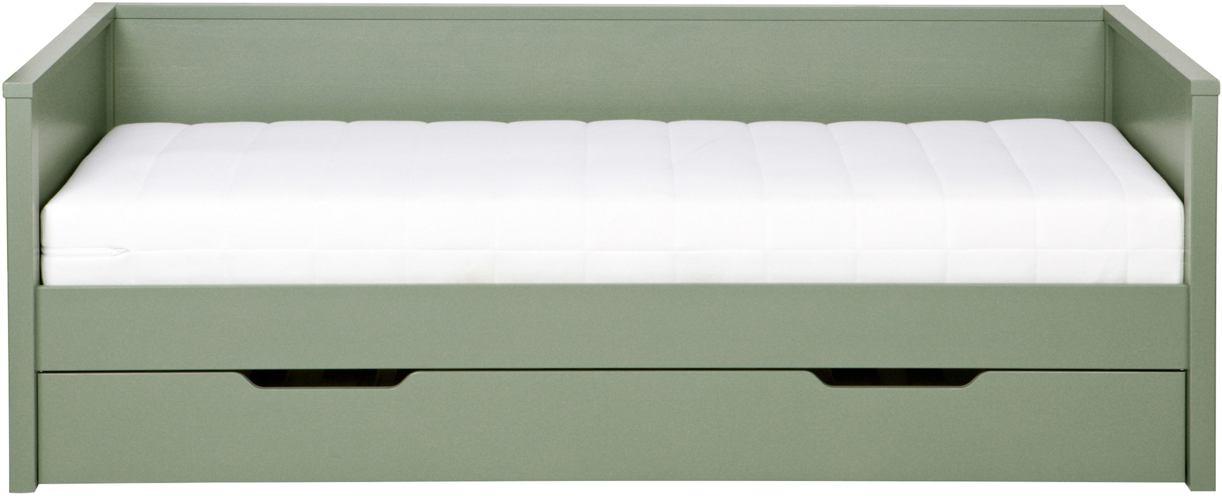 WOOOD Bettgestell »Nikki FSC®-Kiefernholz gebürstet, H 73 x B 208 x D 100 cm« Matratzenmass 90x200 cm, Schublade optional, mit akzentuierter Maserung