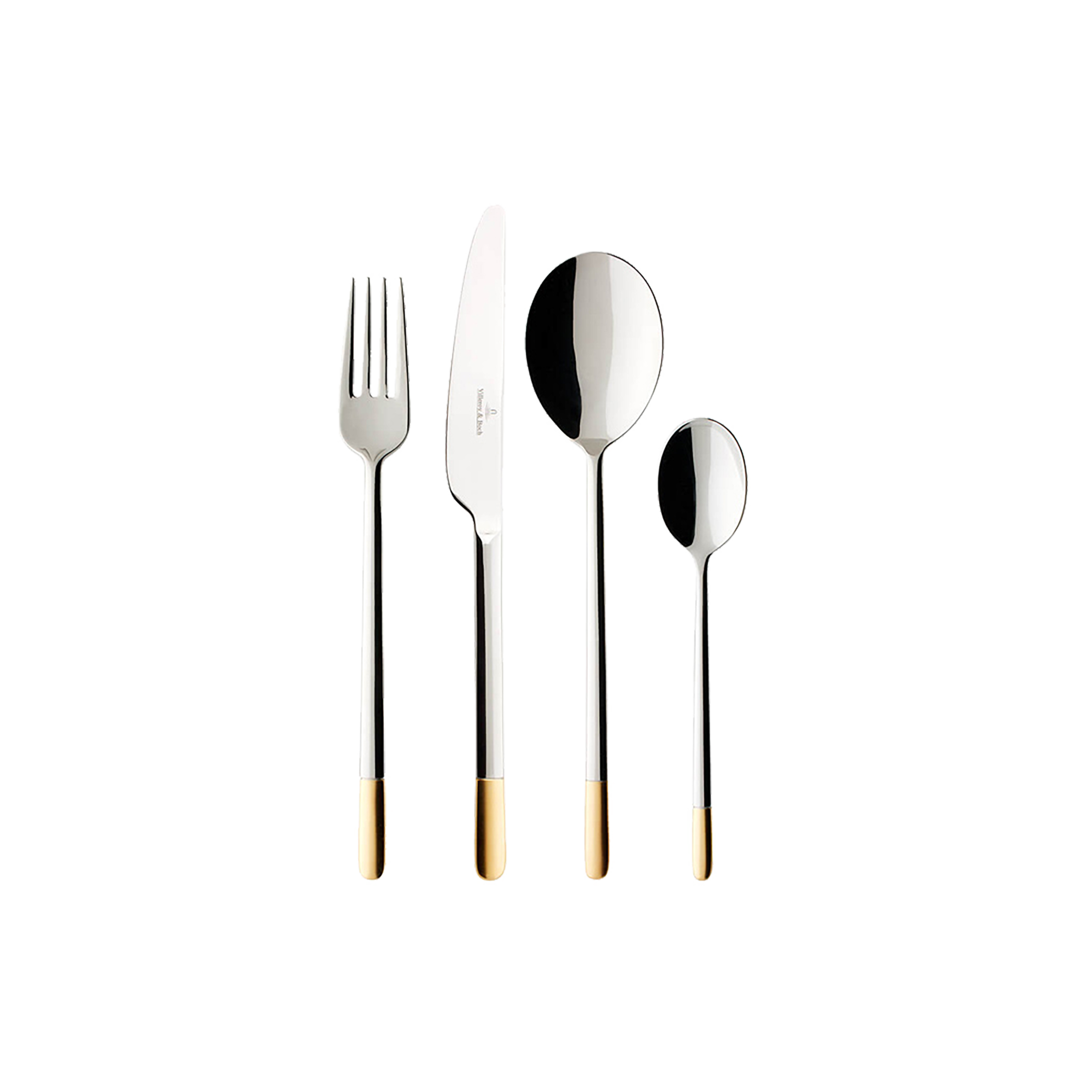 Image of Villeroy & Boch Besteck-Set "Ella teilvergoldet Tafelbesteck" Gefertigt aus pflegeleichtem, rostfreiem Edelstahl