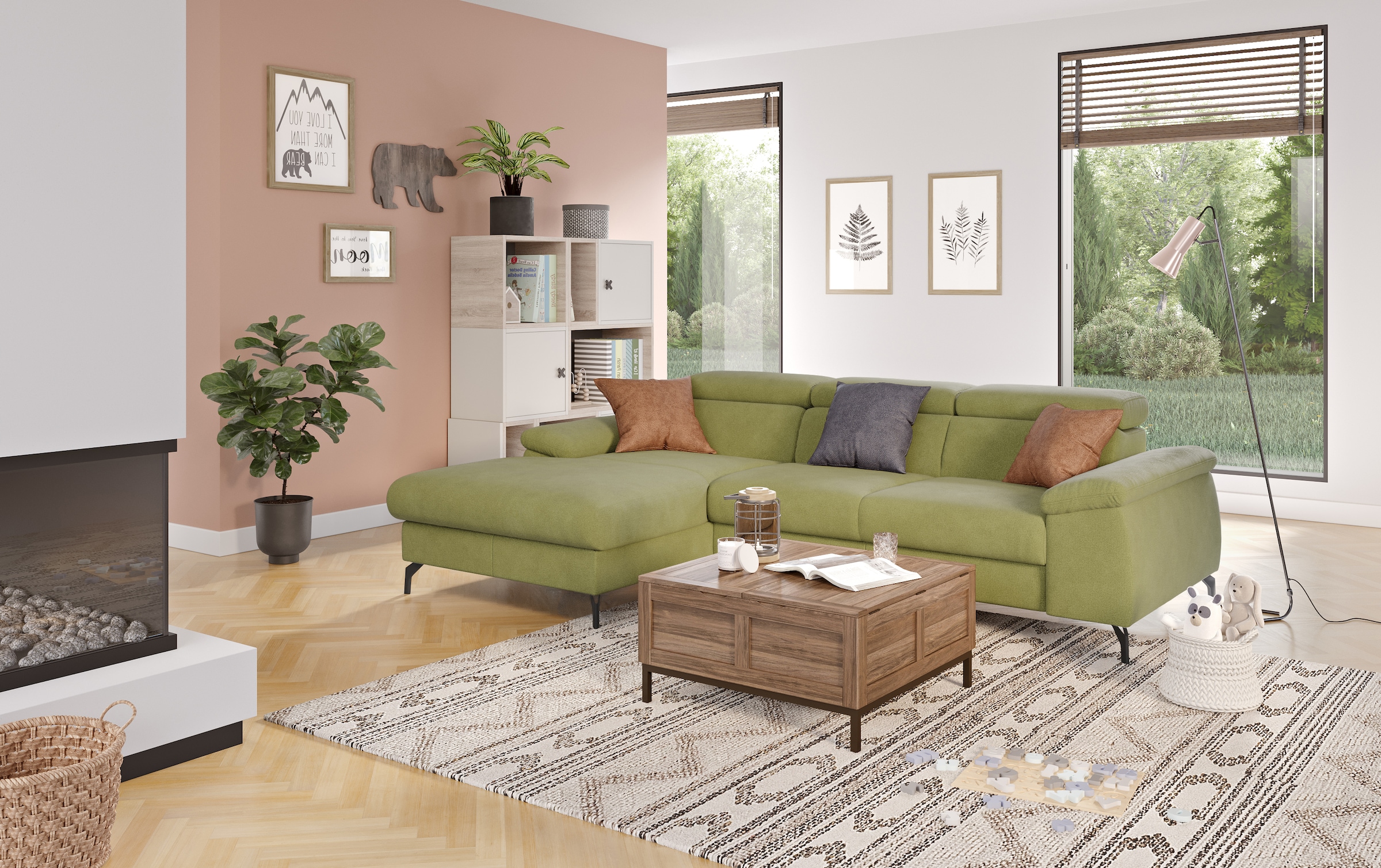 COTTA Ecksofa »Kitty L-Form«, mit Kopfteilverstellung, wahlweise mit Bettfunktion & Bettkasten