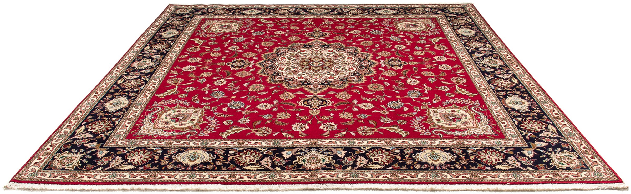 Image of morgenland Orientteppich »Perser - Täbriz - Royal quadratisch - 254 x 254 cm - rot«, quadratisch, 7 mm Höhe, Wohnzimmer, Handgeknüpft, Einzelstück mit Zertifikat bei Ackermann Versand Schweiz