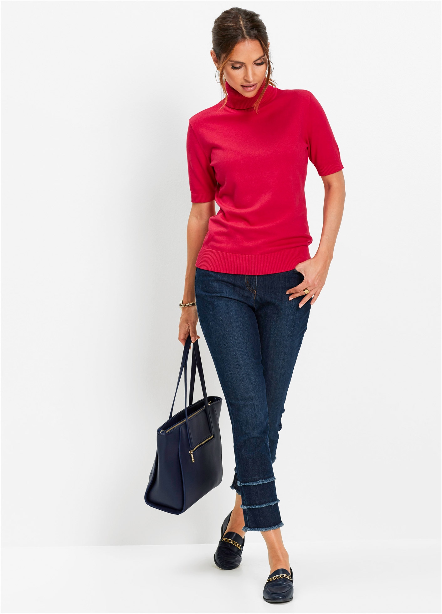 bonprix Rollkragenpullover »Rollkragenpullover, Kurzarm« Rollkragenpullover, Kurzarm