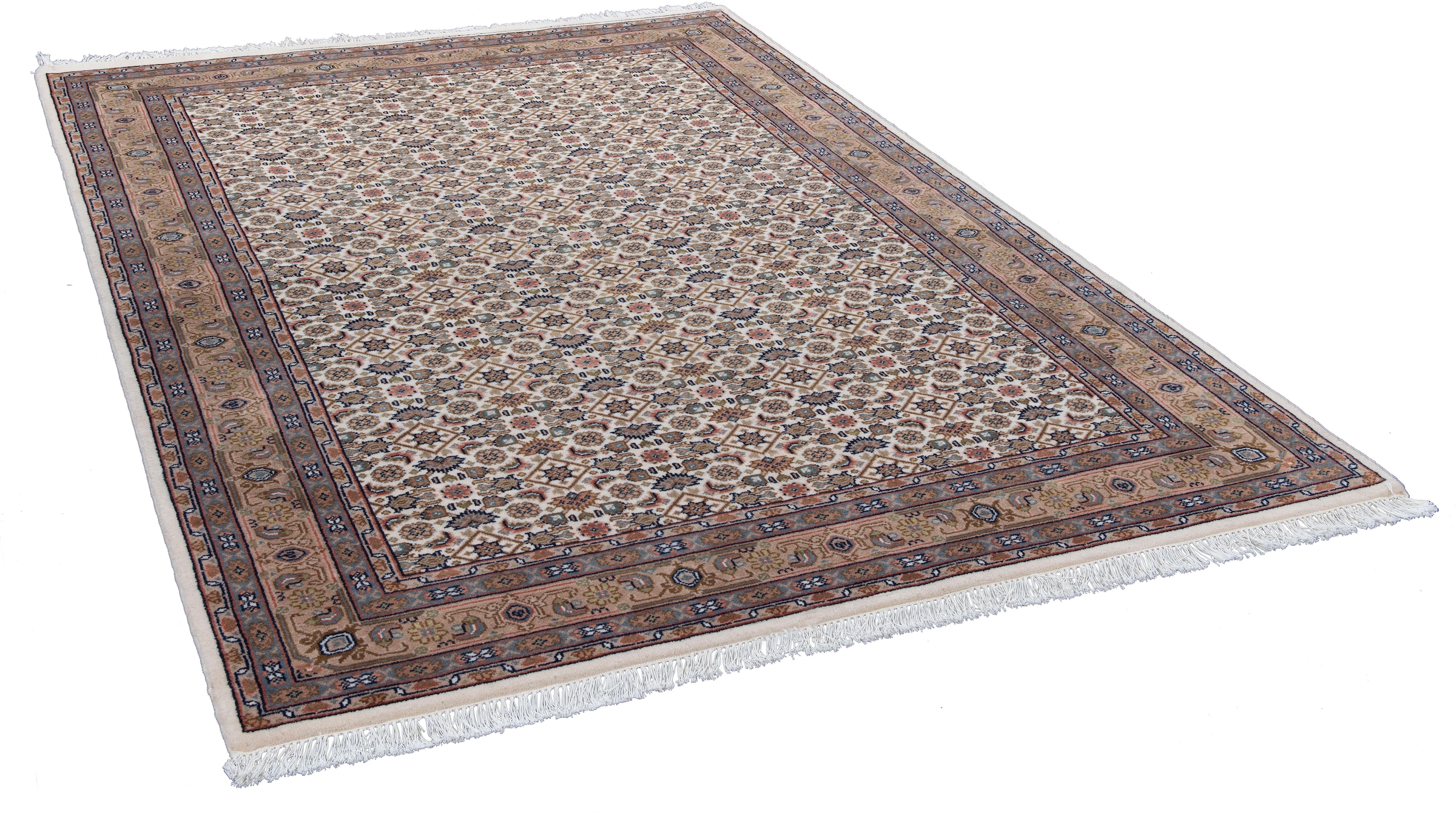 Image of THEKO Orientteppich "Benares Herati" rechteckig 12 mm Höhe reine Wolle, handgeknüpft, mit Fransen