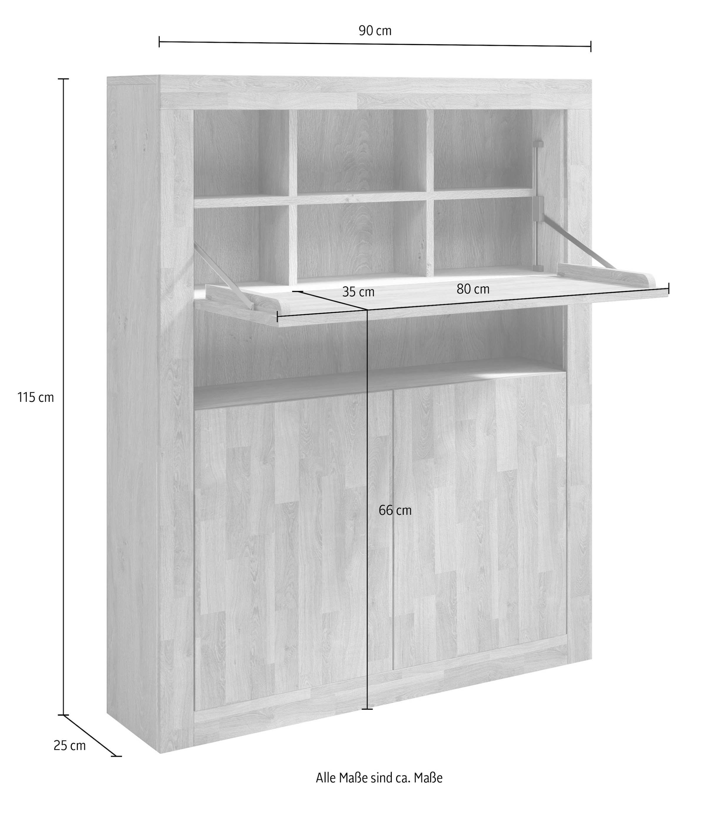 Home affaire Secrétaire »Logo« mit viel Stauraum, teilmassiv