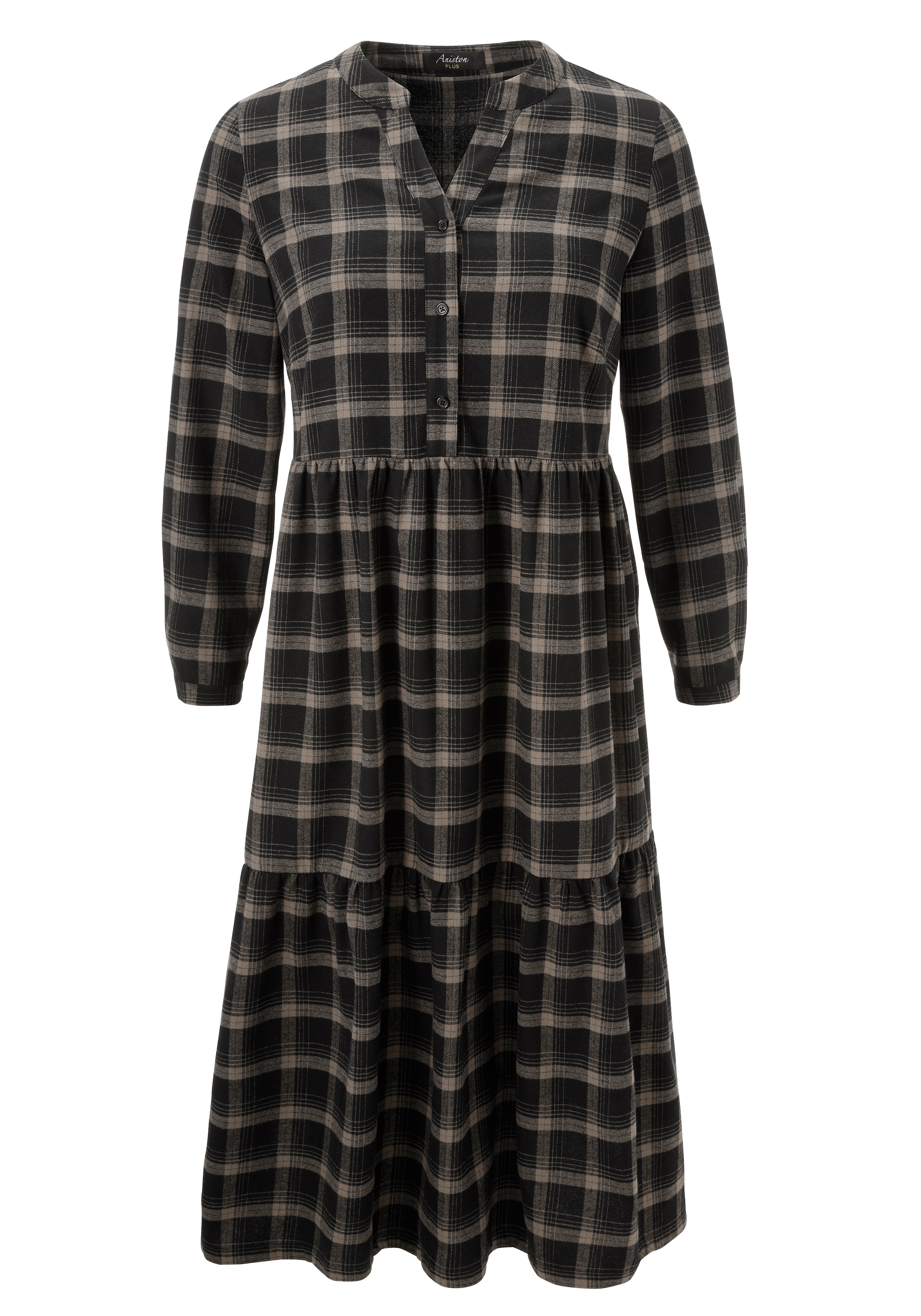 Aniston PLUS Karokleid, aus weicher Flanell mit Karo - NEUE KOLLEKTION