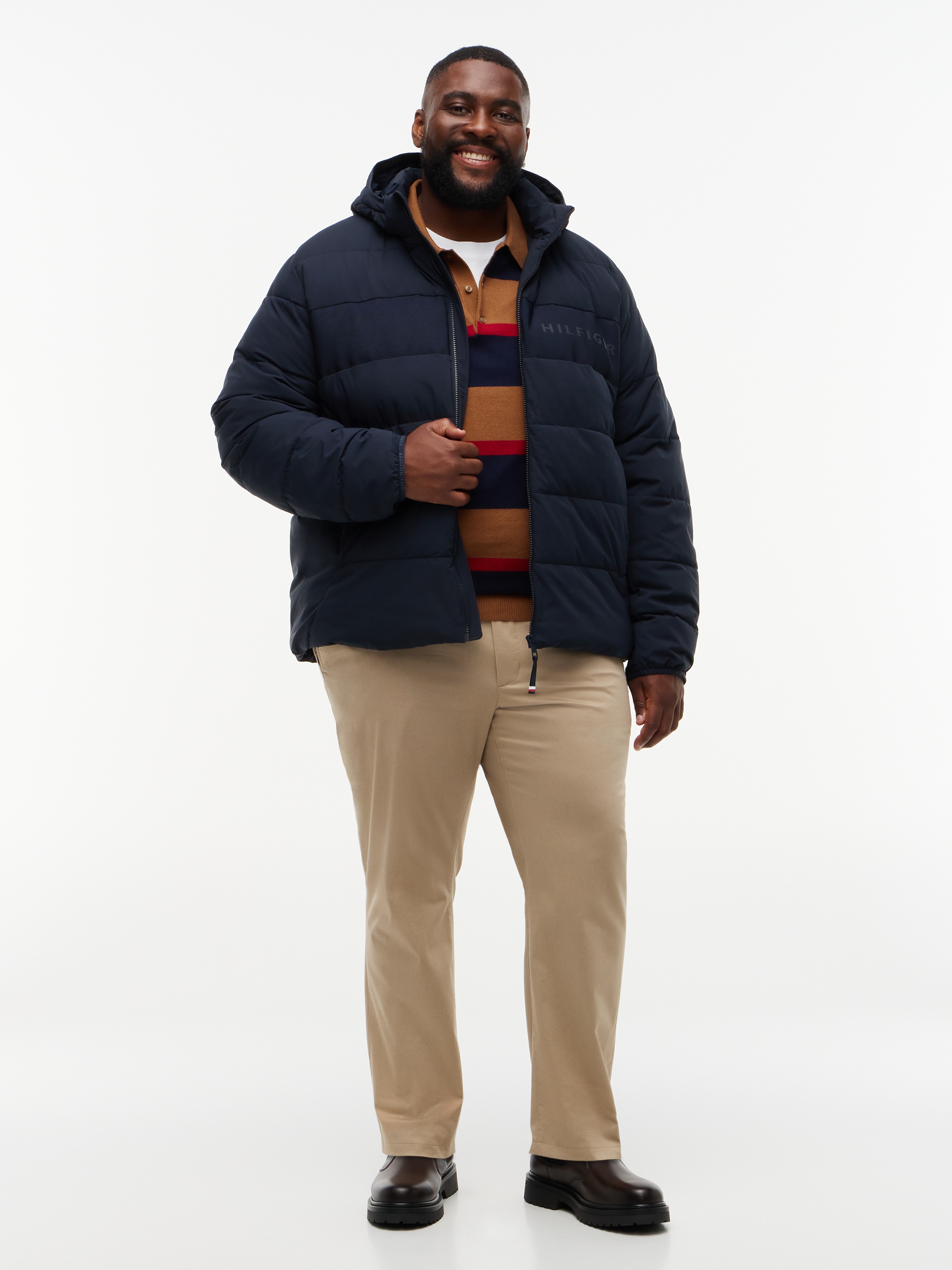 Tommy Hilfiger Big & Tall Veste matelassée »BT-DETACH HOODED BRANDED« avec capuche grandes tailles, coupe normale