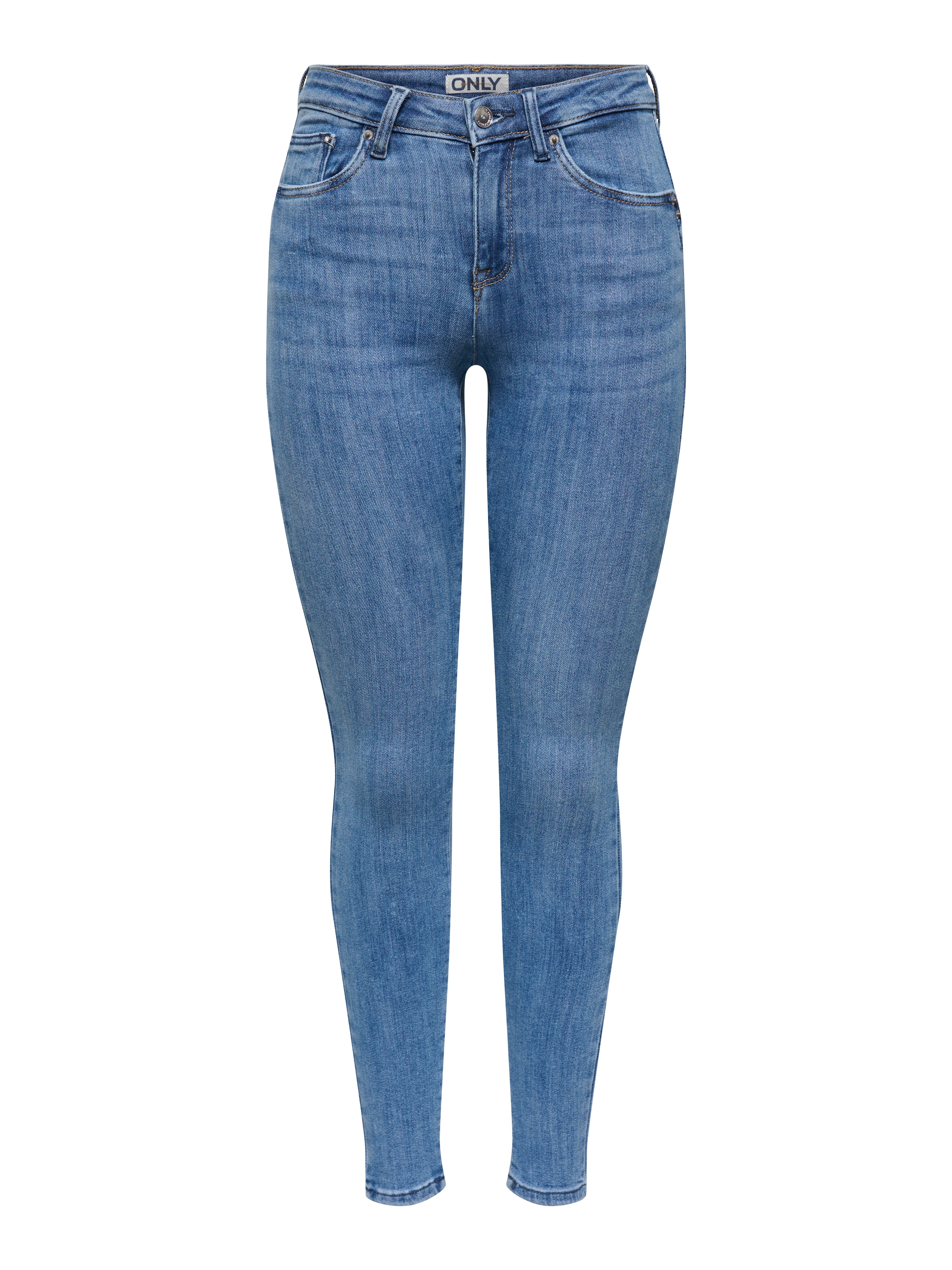 Image of ONLY Skinny-fit-Jeans "ONLPOWER MID WAIST PUSH UP ANK DET DNM" Baumwollmischung, regular waist, ankle lenght