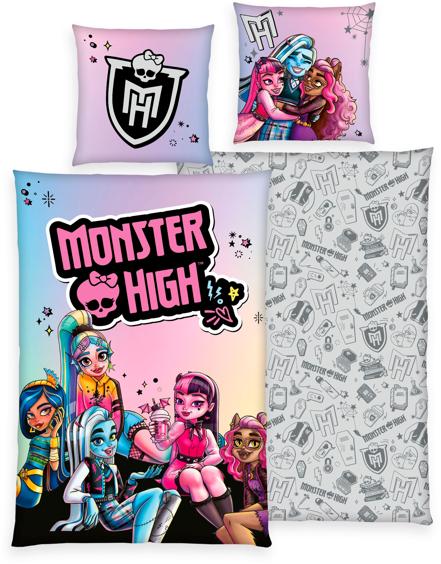 Image of MonsterHigh™ Kinderbettwäsche "Monster High" 2 Stk. mit tollem Motiv
