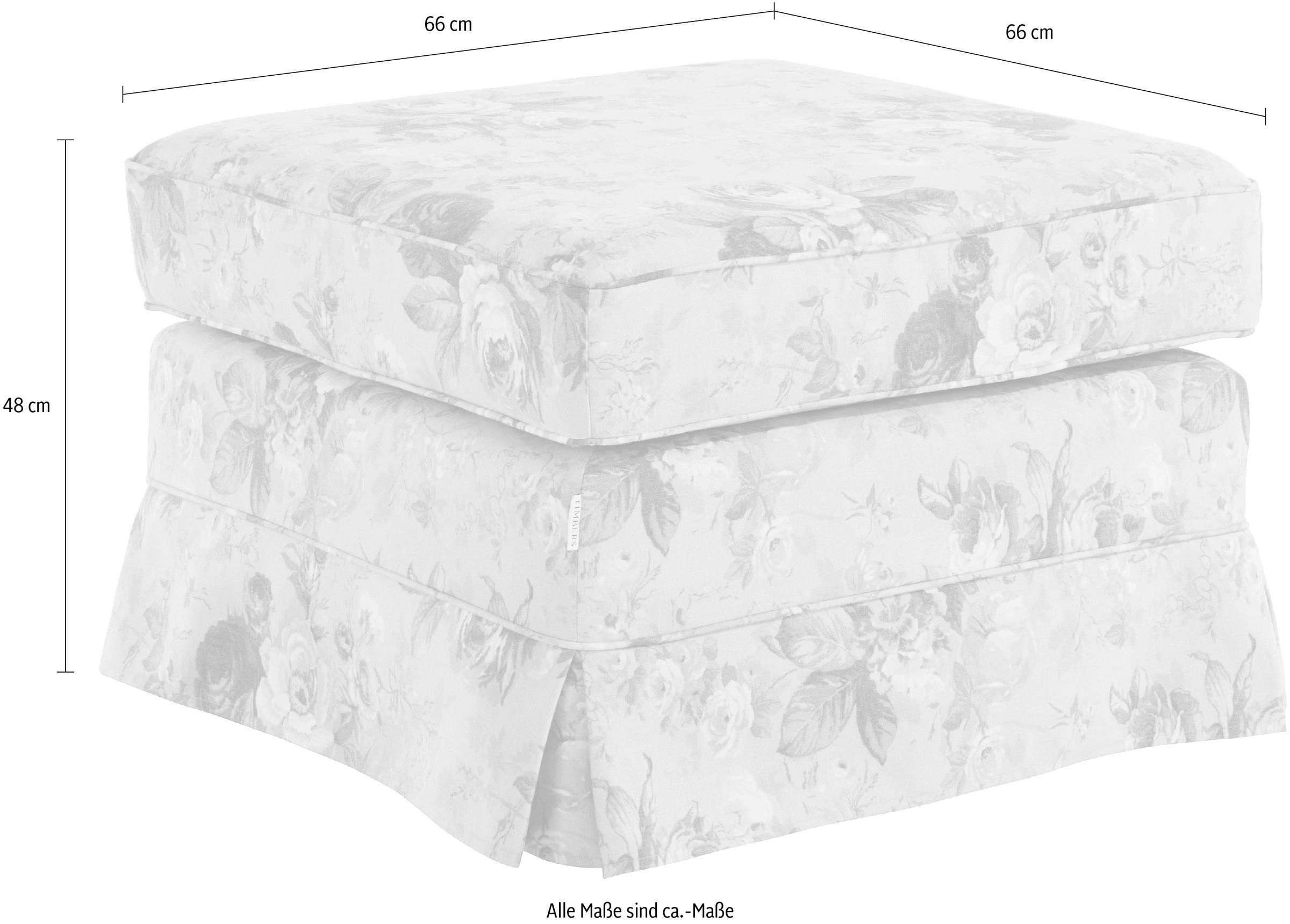 Home affaire Polsterhocker »Shadmoor« Hussenoptik, in uni oder mit Blumendruck, passend zur Shadmoor-Serie