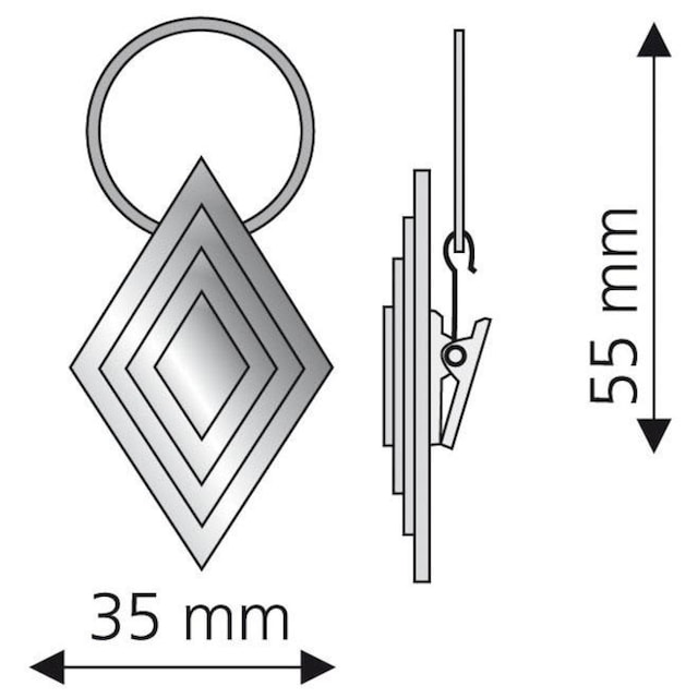 Liedeco Gardinenring, (Packung, 4 St., mit Dekoklammer), für Gardinenstangen  Ø 16 mm günstig kaufen