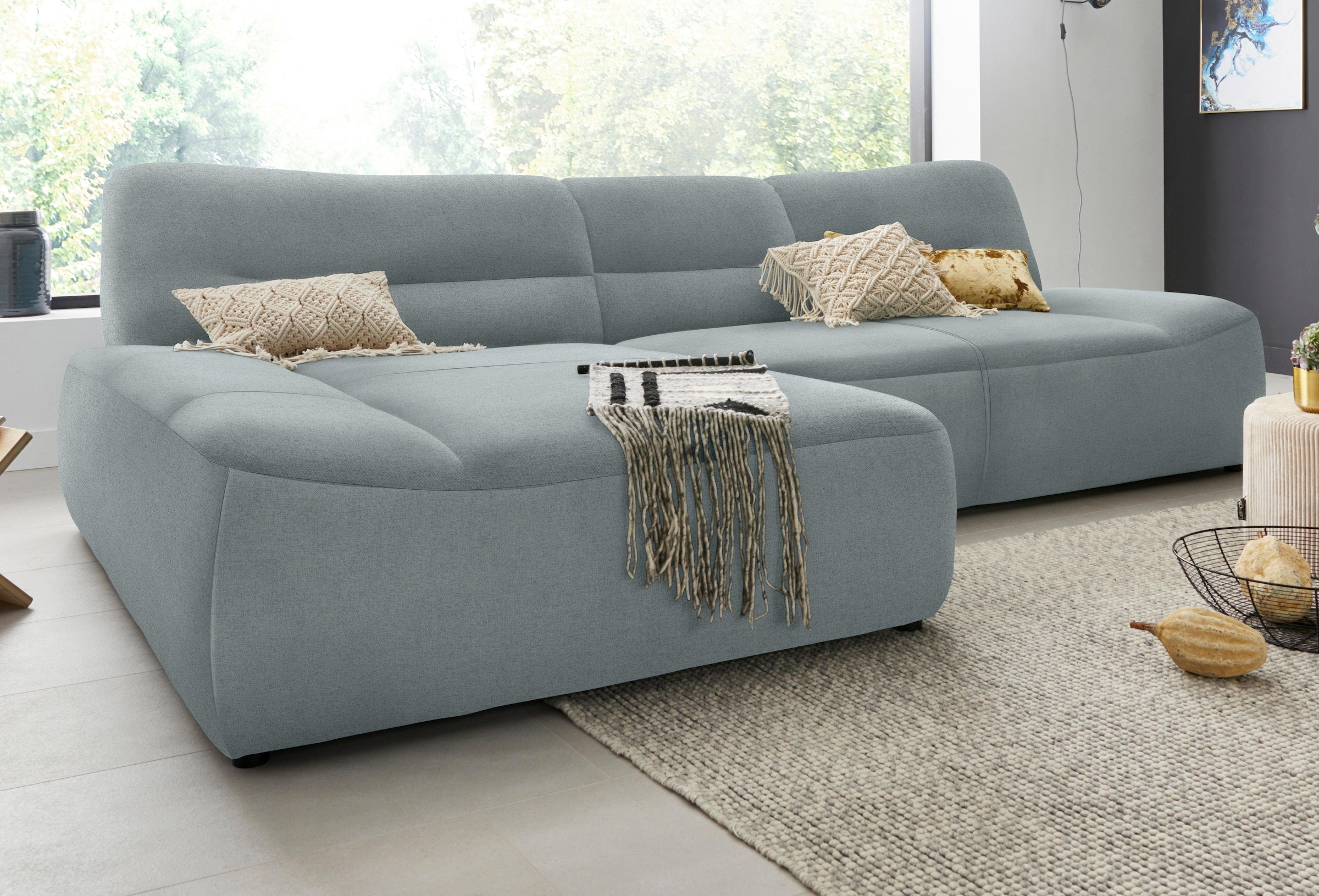DOMO collection Canapé d'angle »Cesena moderne Polsterecke mit flachen Armlehnen, L-Form« fester Sitzkomfort, frei im Raum stellbar