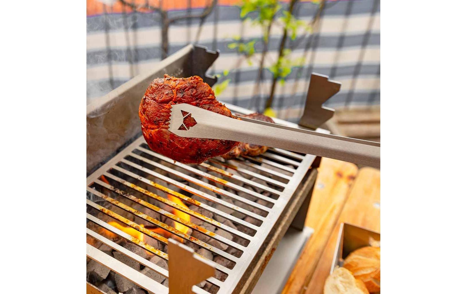 Fennek Grill Grillzange »gross Silberfarben«