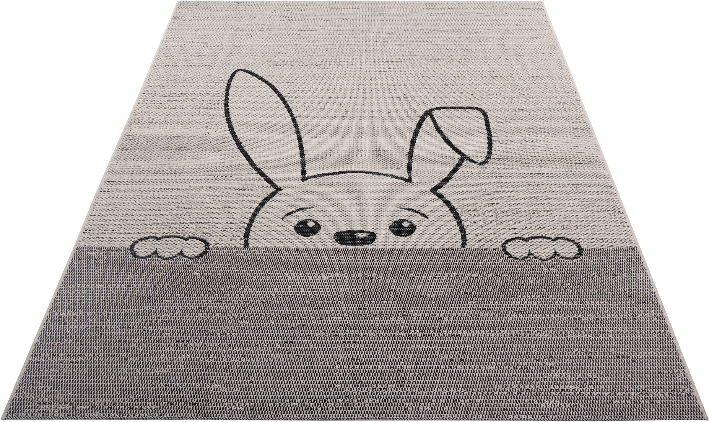 Image of Lüttenhütt Kinderteppich »Hase«, rechteckig, 3 mm Höhe, In- und Outdoor geeignet, Tiermotiv, Flachgewebe, Strapazierfähiger & Pflegeleichter Teppich, ideale Teppiche fürs Kinderzimmer bei Ackermann Versand Schweiz