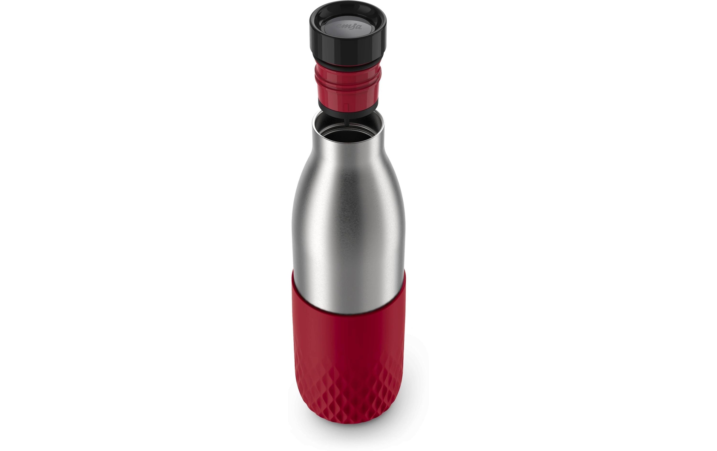 Emsa Trinkflasche »Bludrop Sleeve« Edelstahl/Silikon, Quick-Press, 12h warm/24h kühl