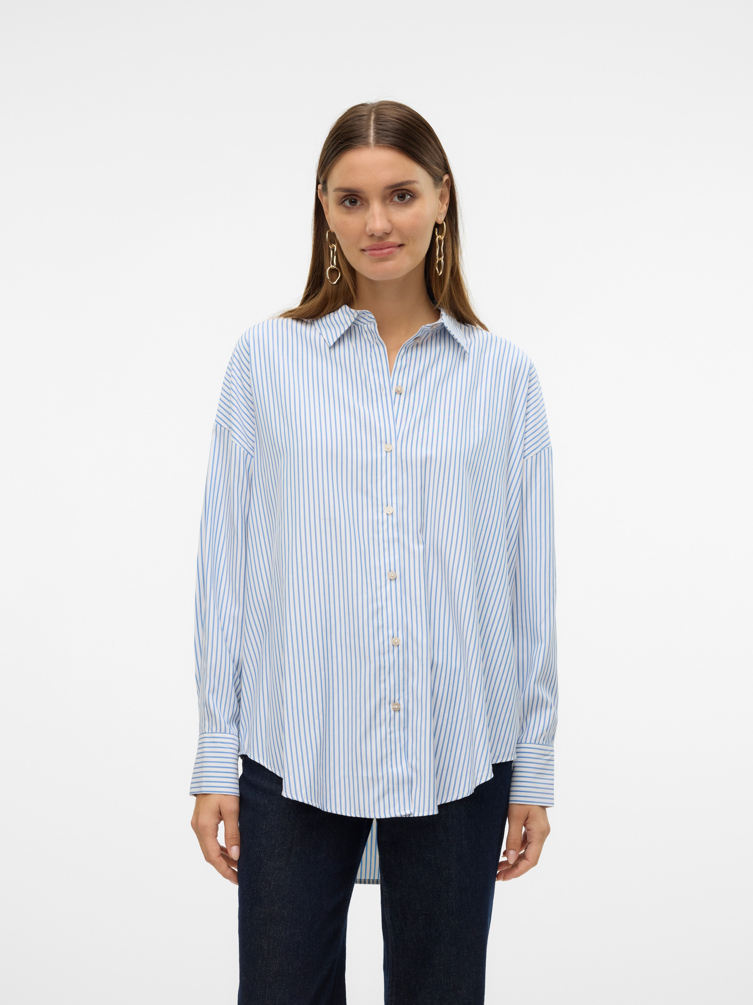 Image of Vero Moda Langarmbluse "VMNORA LS OVERSIZE SHIRT WVN GA NOOS"