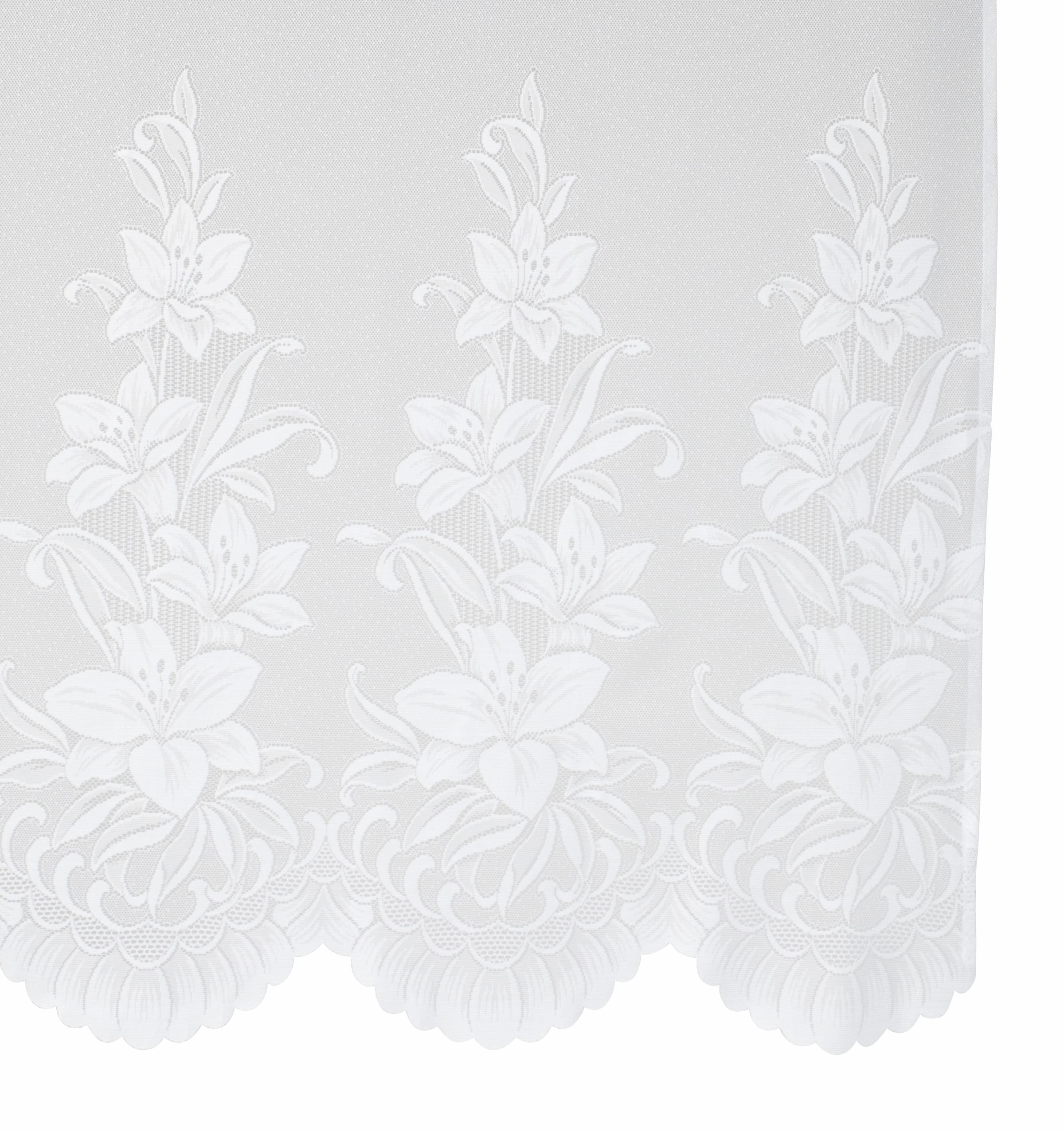 Weckbrodt Gardine »Wismar«, (1 St.), Jacquard, strukturiert, Allover,floral,halbtransparent, Bordüre, Store