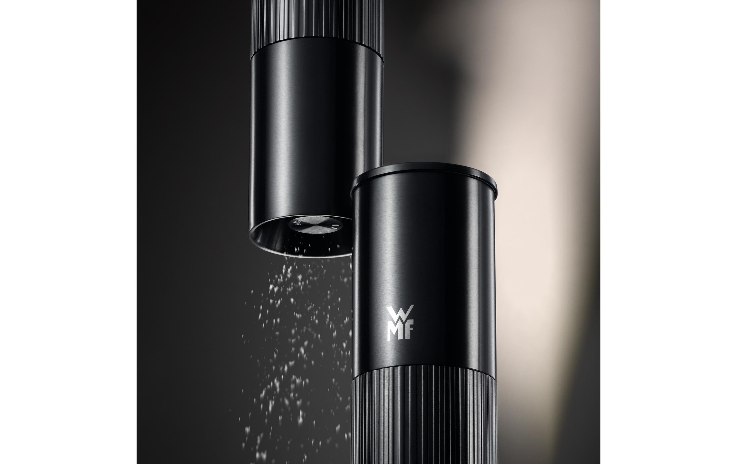 WMF Gewürzmühle »Signature Pro, aus Edelstahl« Keramikmahlwerk, einstellbarer Mahlgrad, magnetischer Deckel